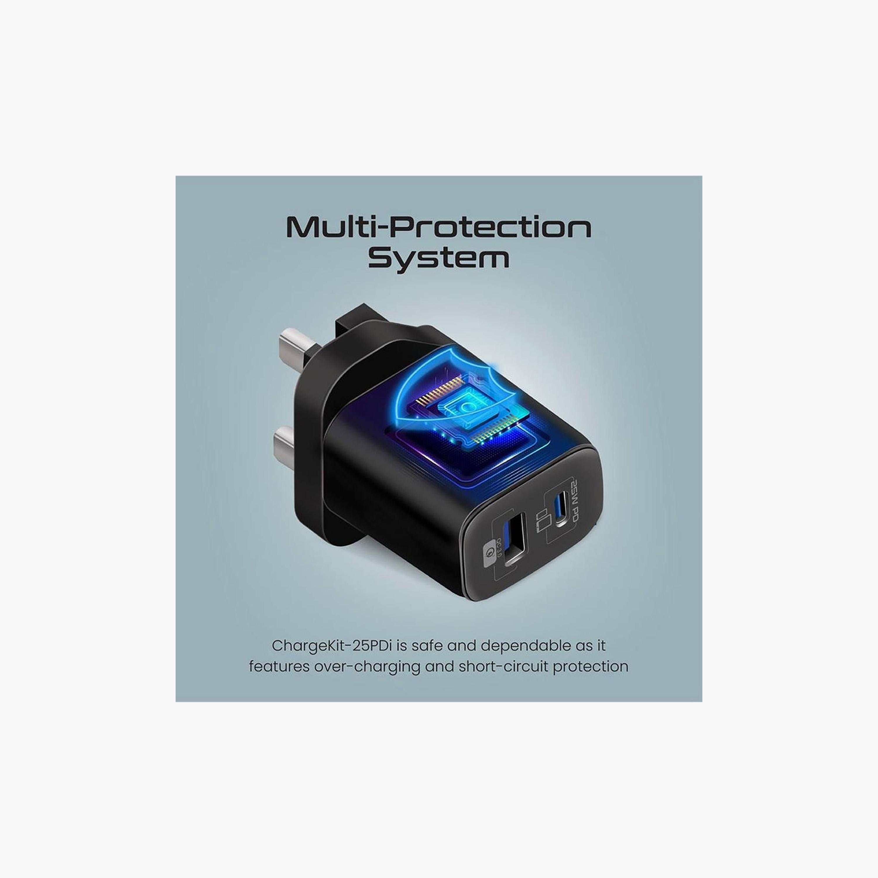 Promate 25W PD Dual Port Charger with USB-C to Lightning Cable Black | ChargeKit-25PDi-electronics-accessories-mobileaccesories-image-10