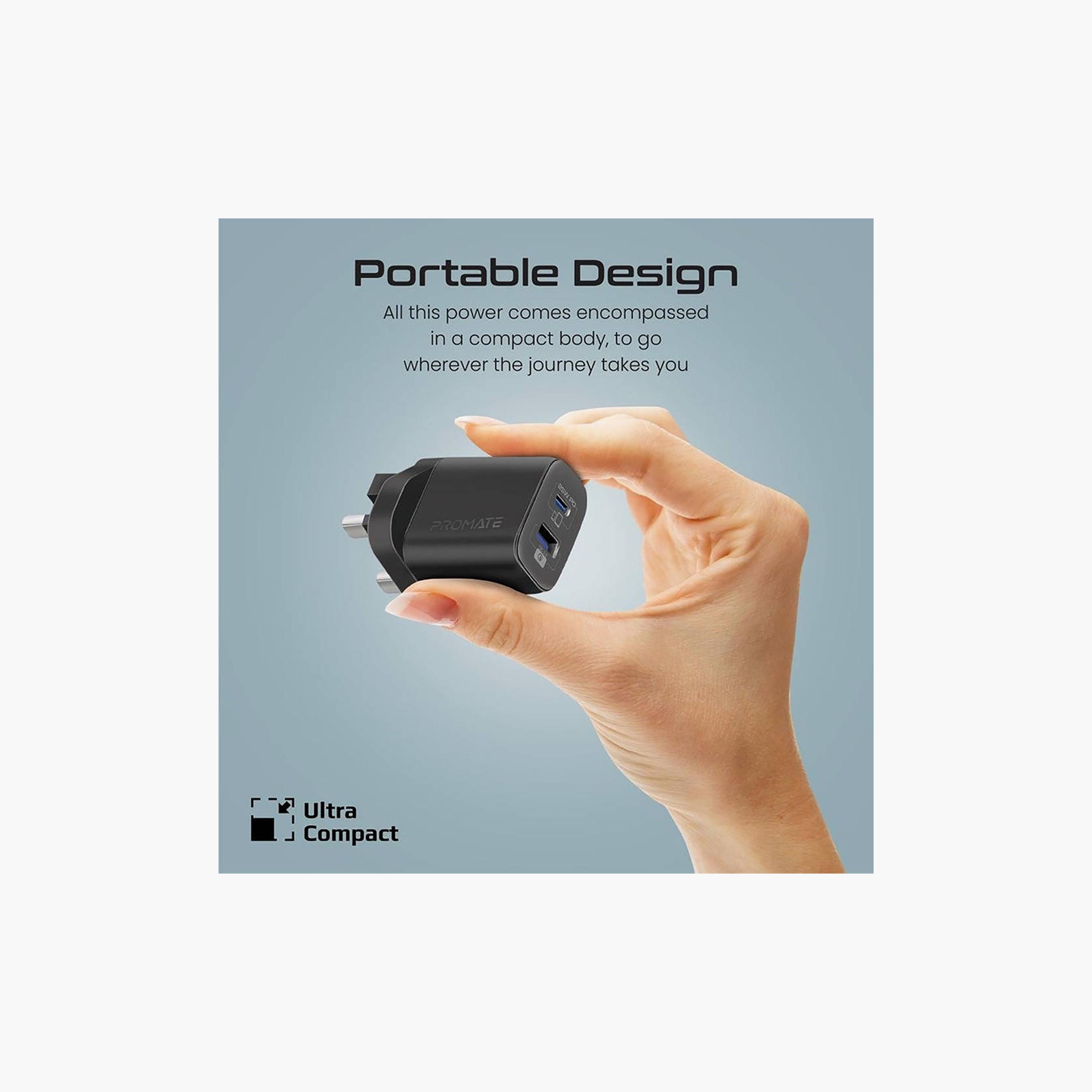 Promate 25W PD Dual Port Charger with USB-C to Lightning Cable Black | ChargeKit-25PDi-electronics-accessories-mobileaccesories-image-6
