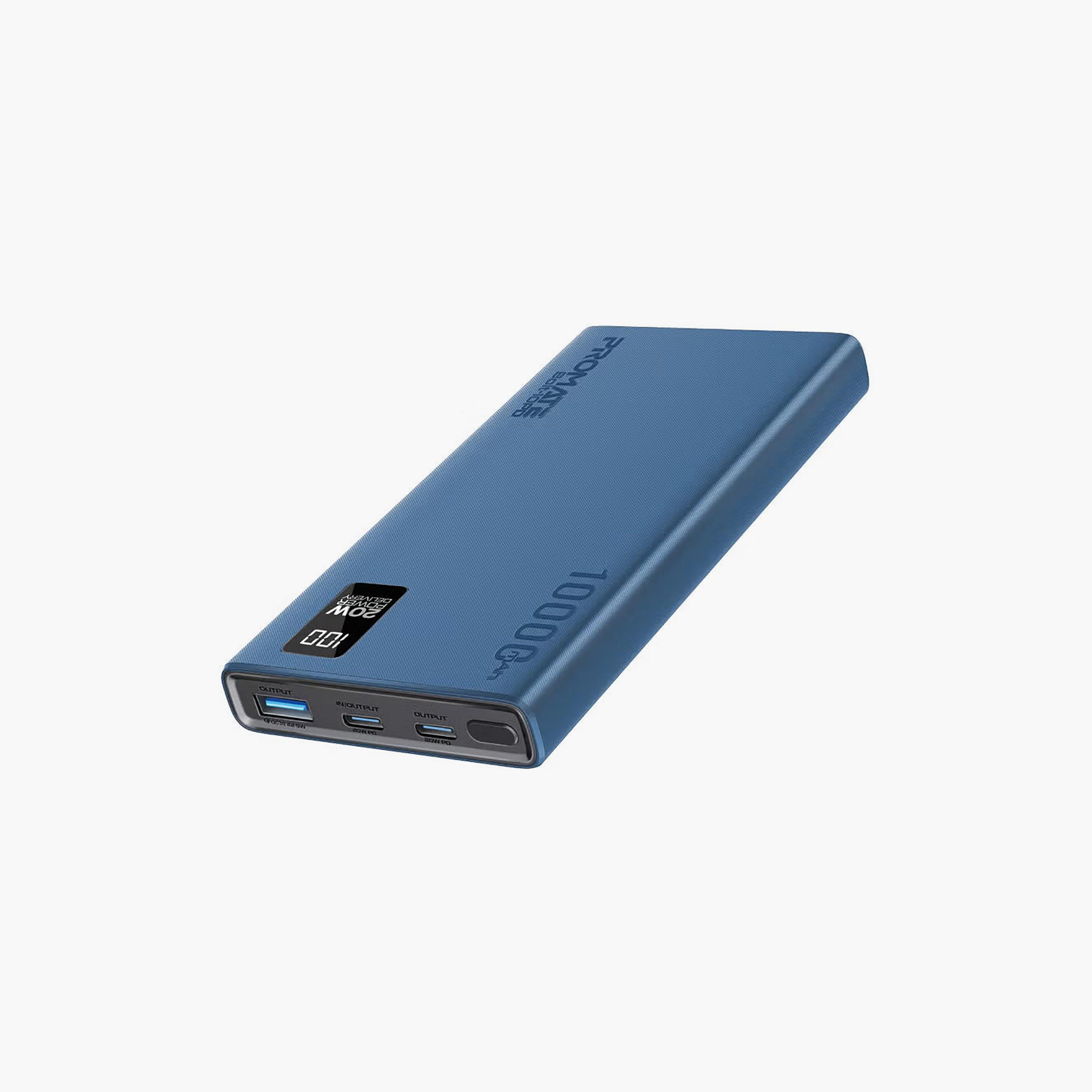 Promate 10000mAh Power Bank 20W Type-C 22.5W QC 3.0 LCD Display Blue | Bolt-10PD-electronics-accessories-mobileaccesories-image-1