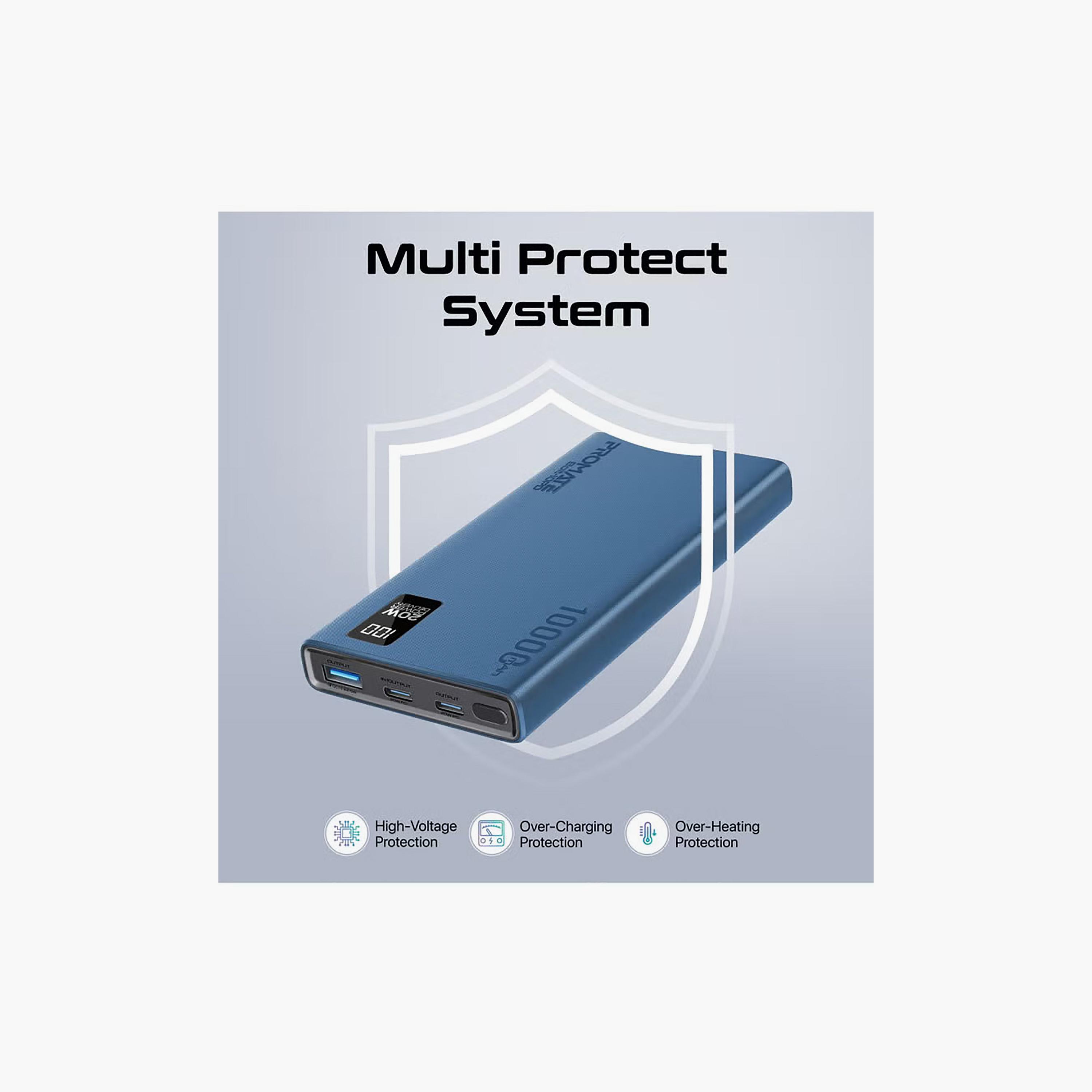 Promate 10000mAh Power Bank 20W Type-C 22.5W QC 3.0 LCD Display Blue | Bolt-10PD-electronics-accessories-mobileaccesories-image-6