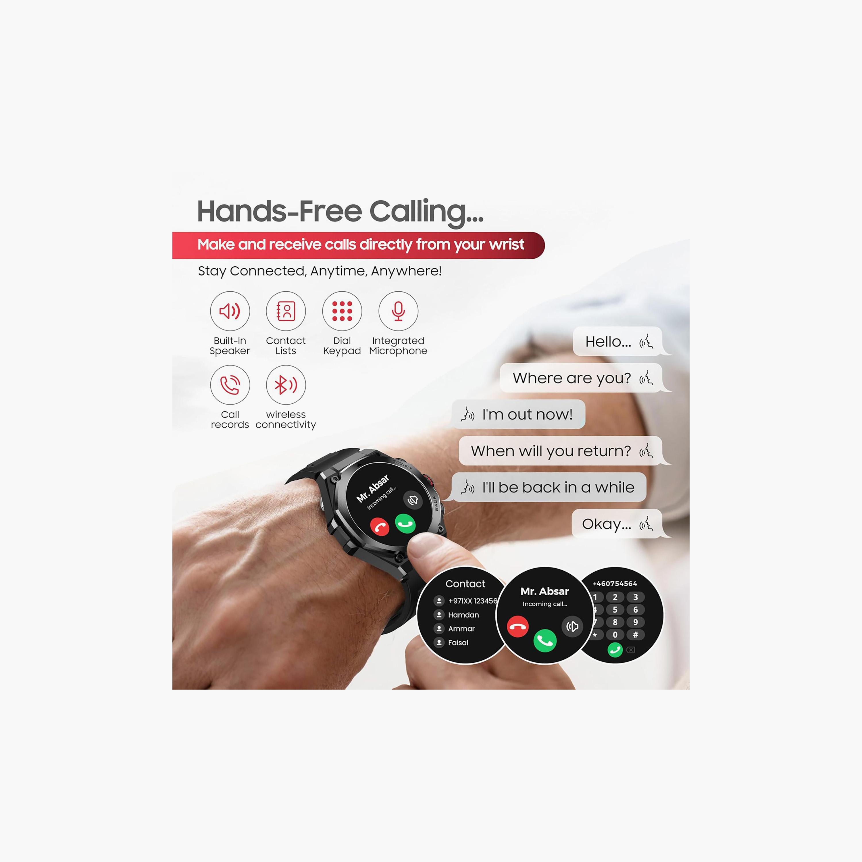 Swiss Military Smartwatch 1.43" AMOLED BT Calling Health Tracking Black | SM-WCH-DOM6-BLKF-BLKSS-men-watchesandjewellery-watches-image-4