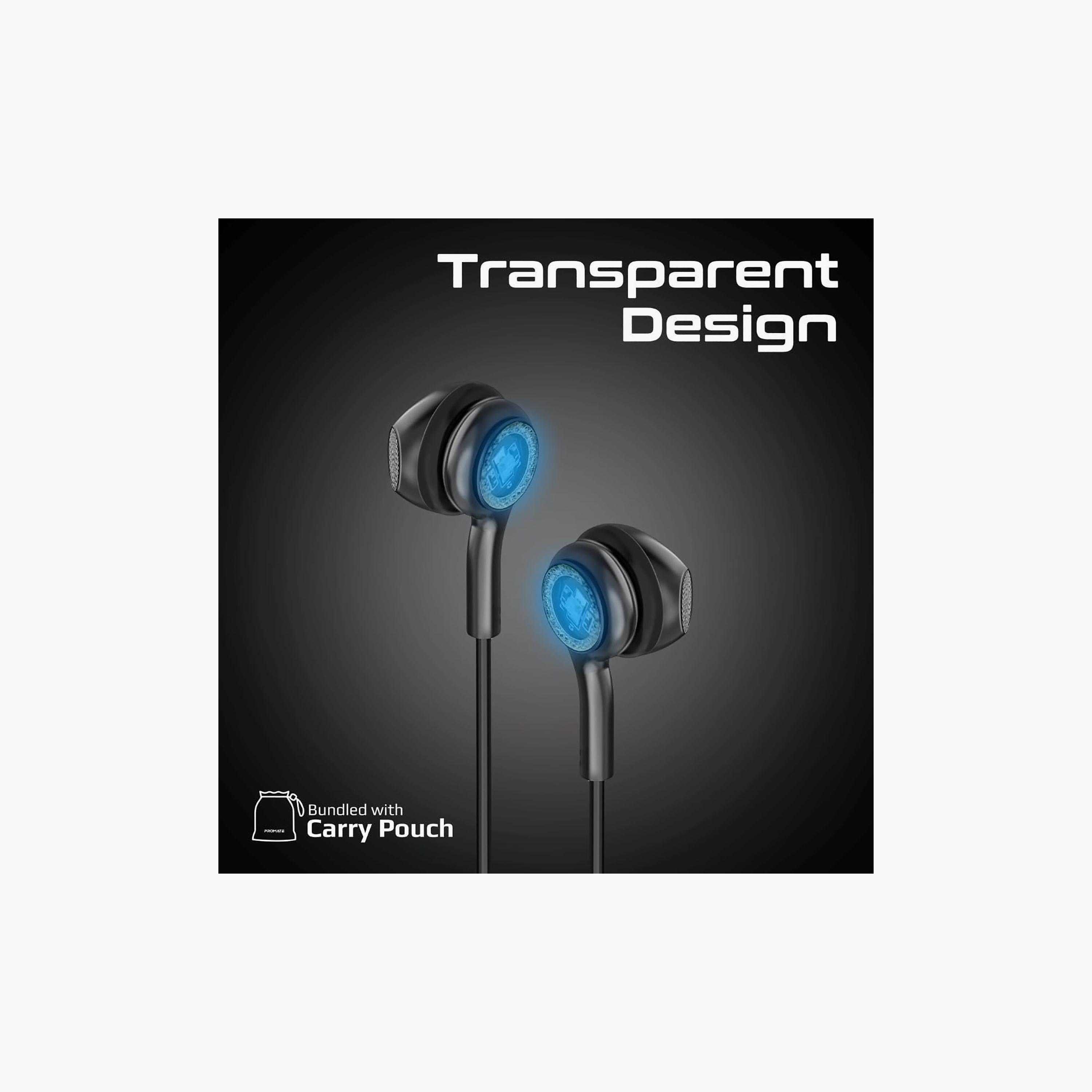 Promate Tranparent Stereo USB C RGB Earphone Black | LUMIBUDS-C-electronics-headphonesandearphones-image-2