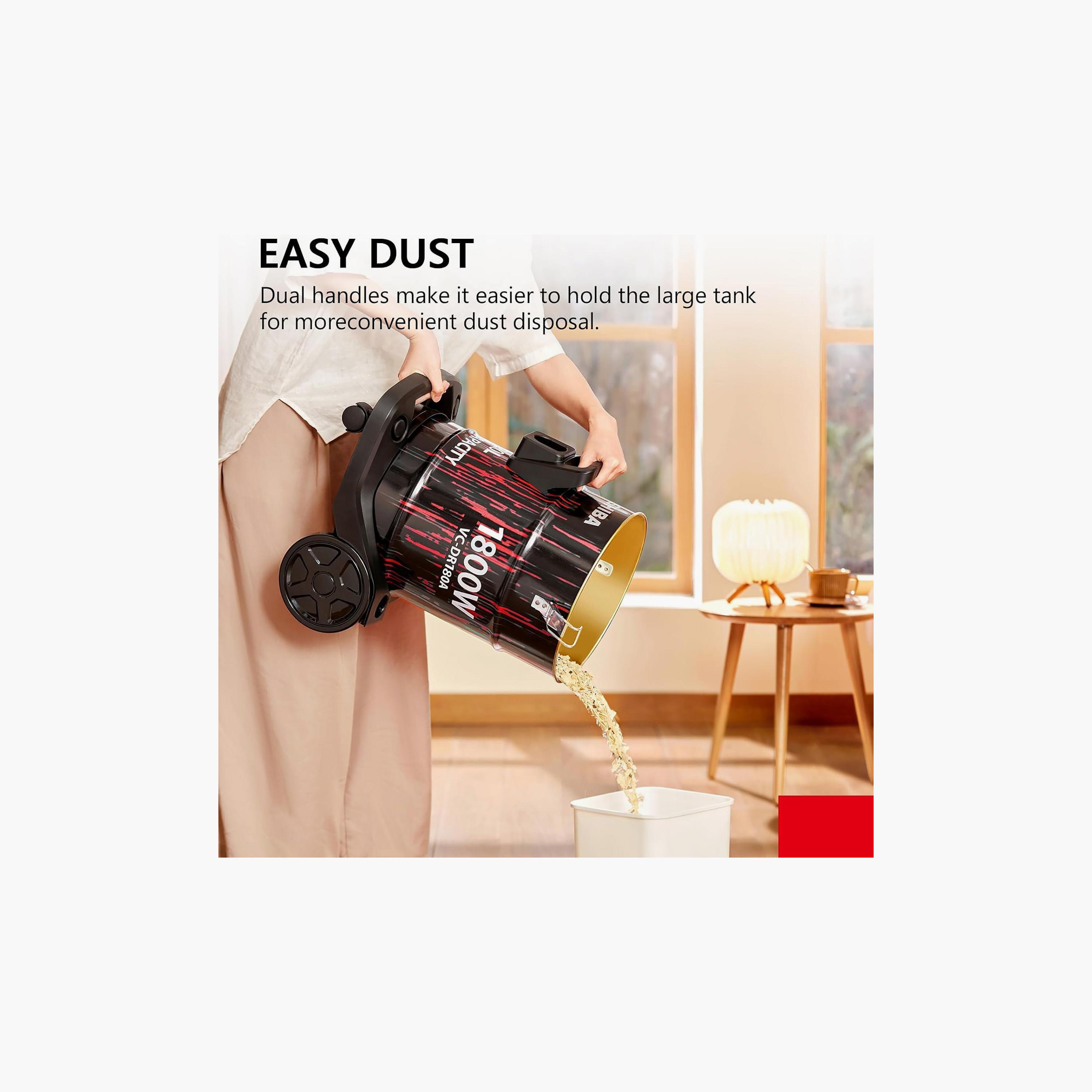 مكنسة كهربائية توشيبا برميل 1800 واط سعة 20 لتر مع خاصية المنفاخ | VC-DR180ABF-household-appliances-homeappliances-vacuumcleaners-image-4