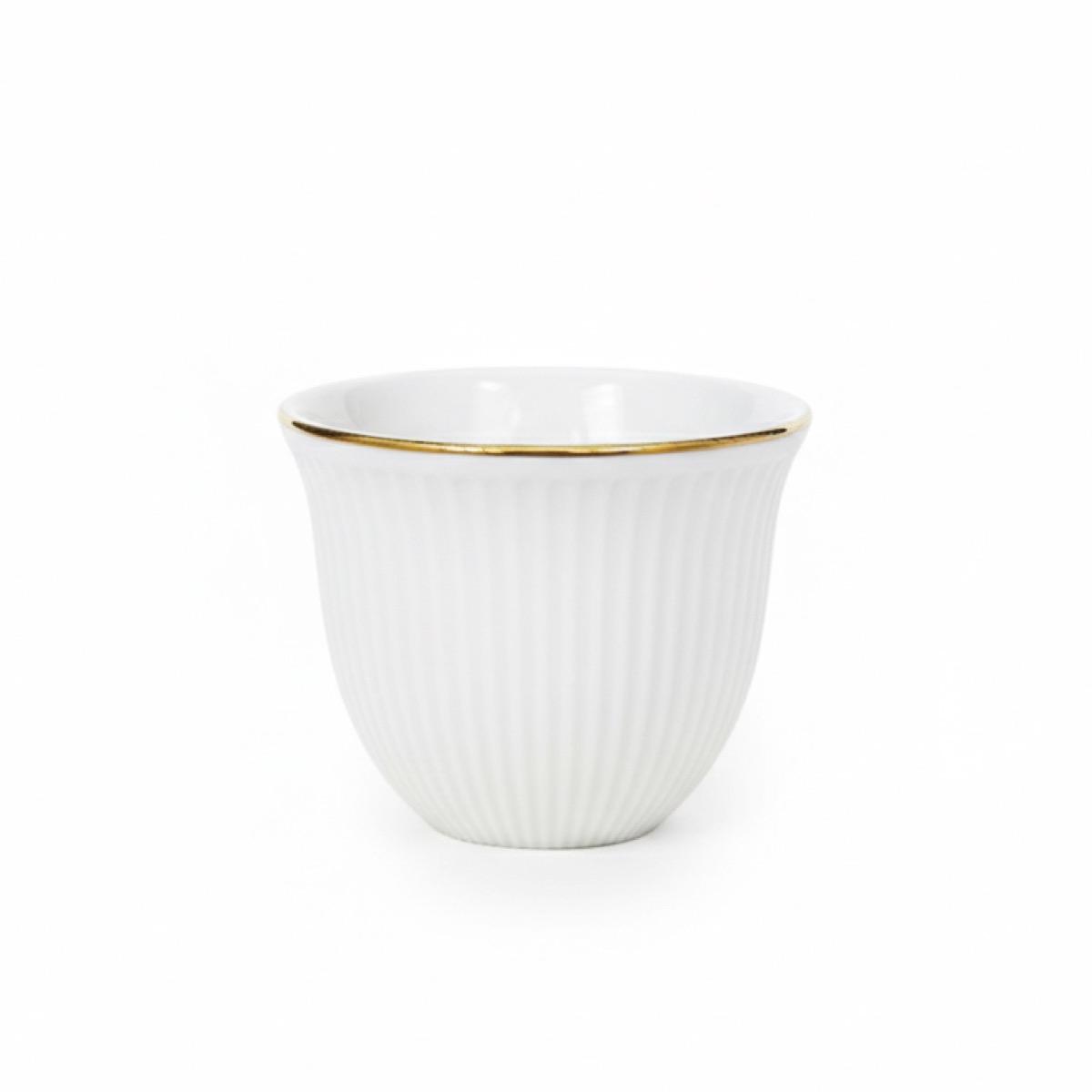 Shallow 12-Piece Porcelain Kahwa Cup Set - 90 ml