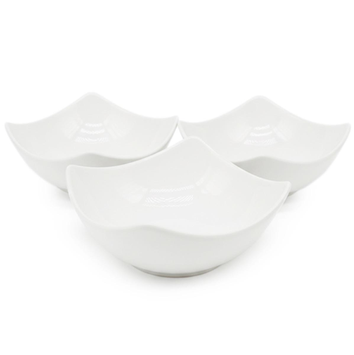 Shallow Isa 3-Piece Porcelain Serving Bowl Set - 12 cm