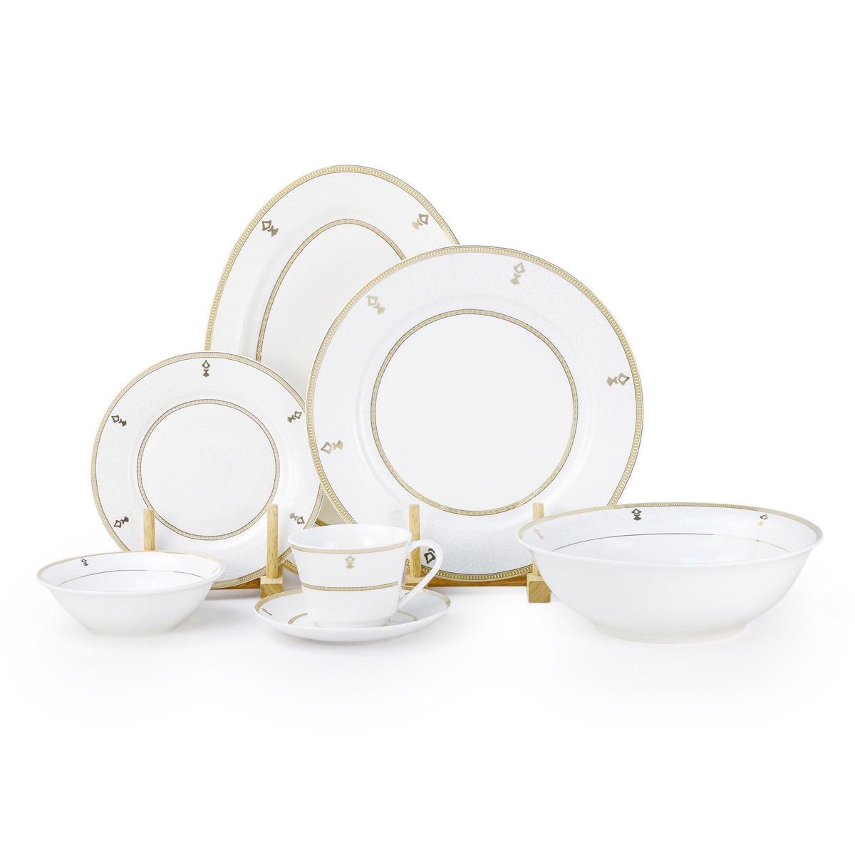 Shallow Zaya 32-Piece Bone China Dinner Set - Serves 6