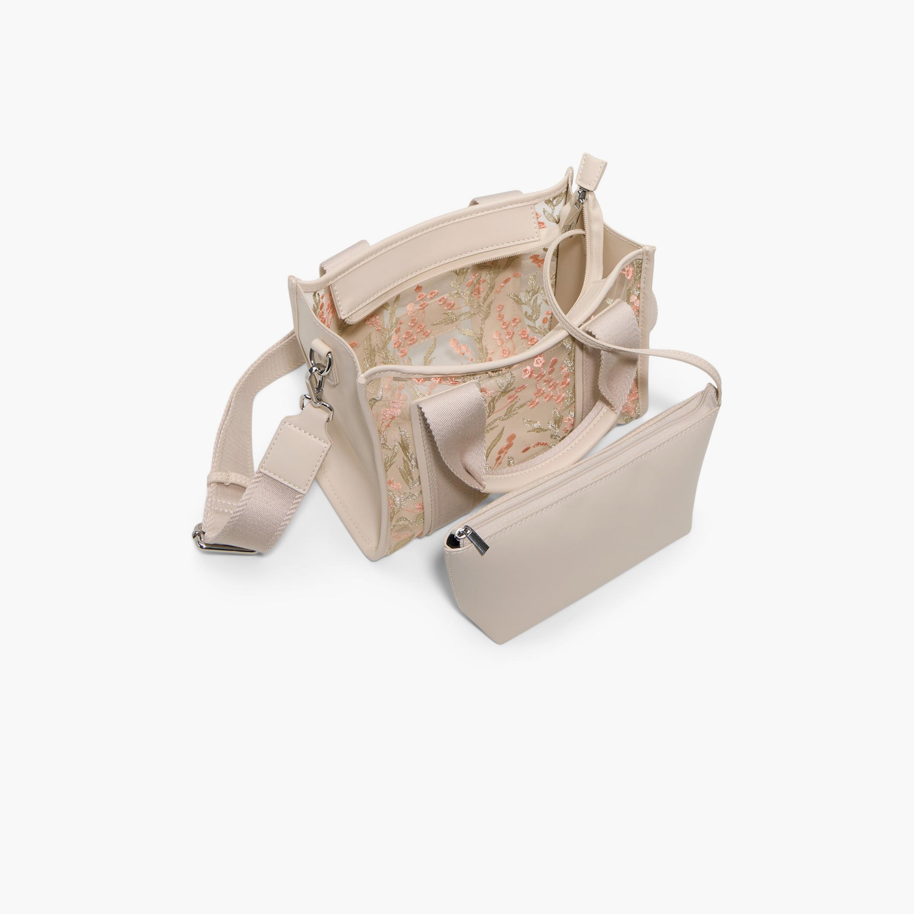 Call it Spring MILKA Embellished Double Handle Satchel Bag with Zipper Closure and Detachable Strap | 27 X 14 X 23 CM-women-bagsandwallets-handbags-image-3