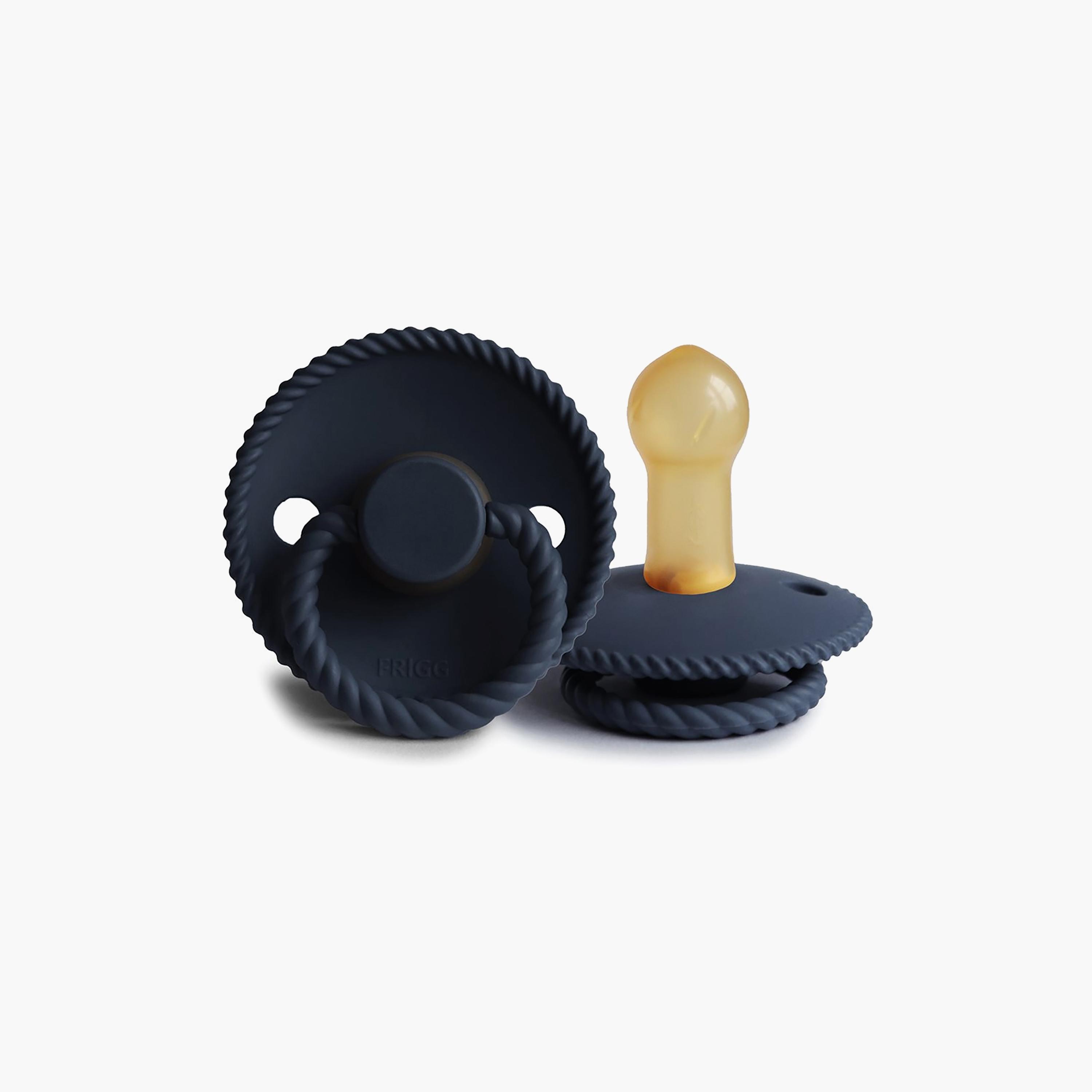 Frigg Rope Latex Baby Pacifier - Dark Navy - Size 2-baby-feeding-pacifiers-image-2
