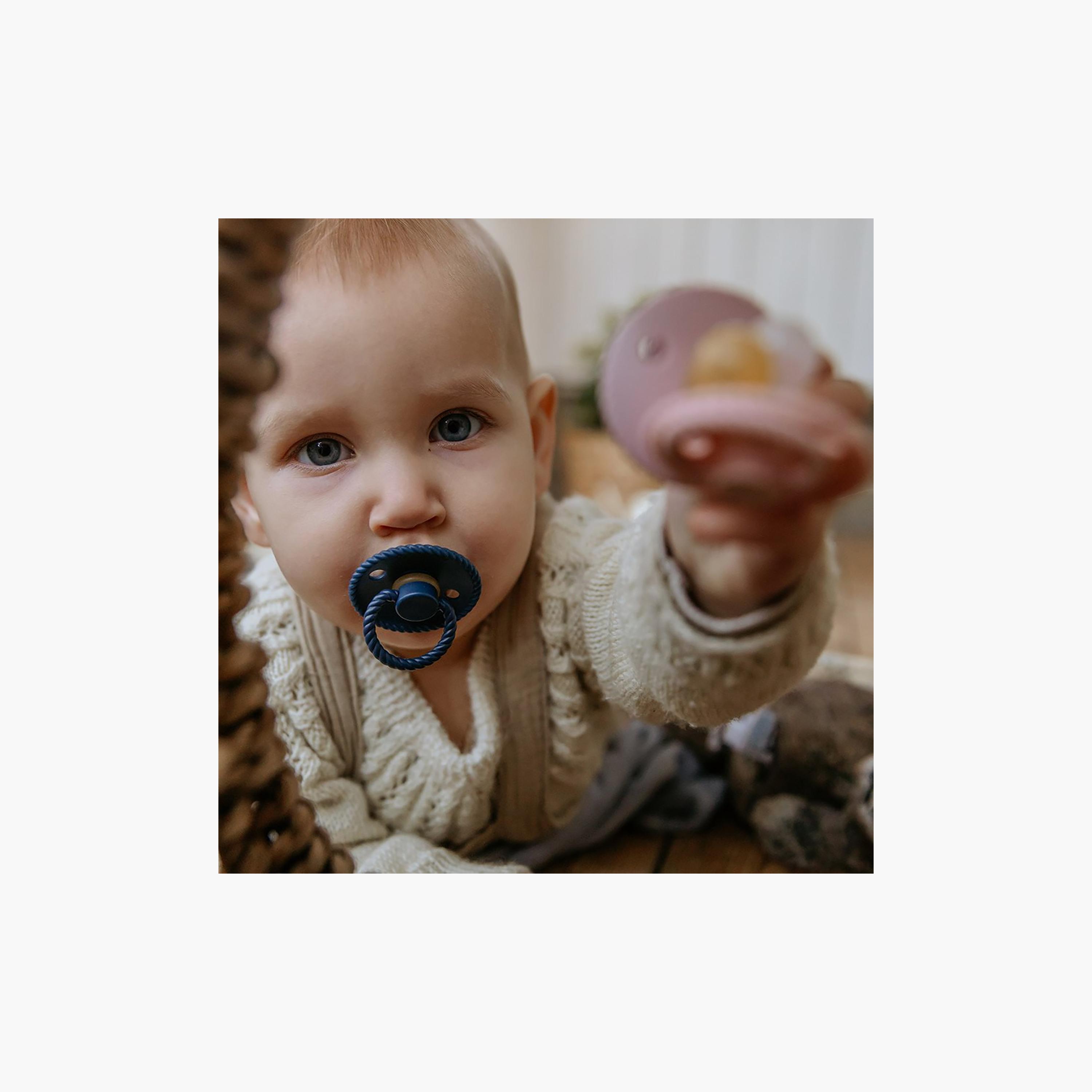 Frigg Rope Latex Baby Pacifier - Dark Navy - Size 2-baby-feeding-pacifiers-image-3