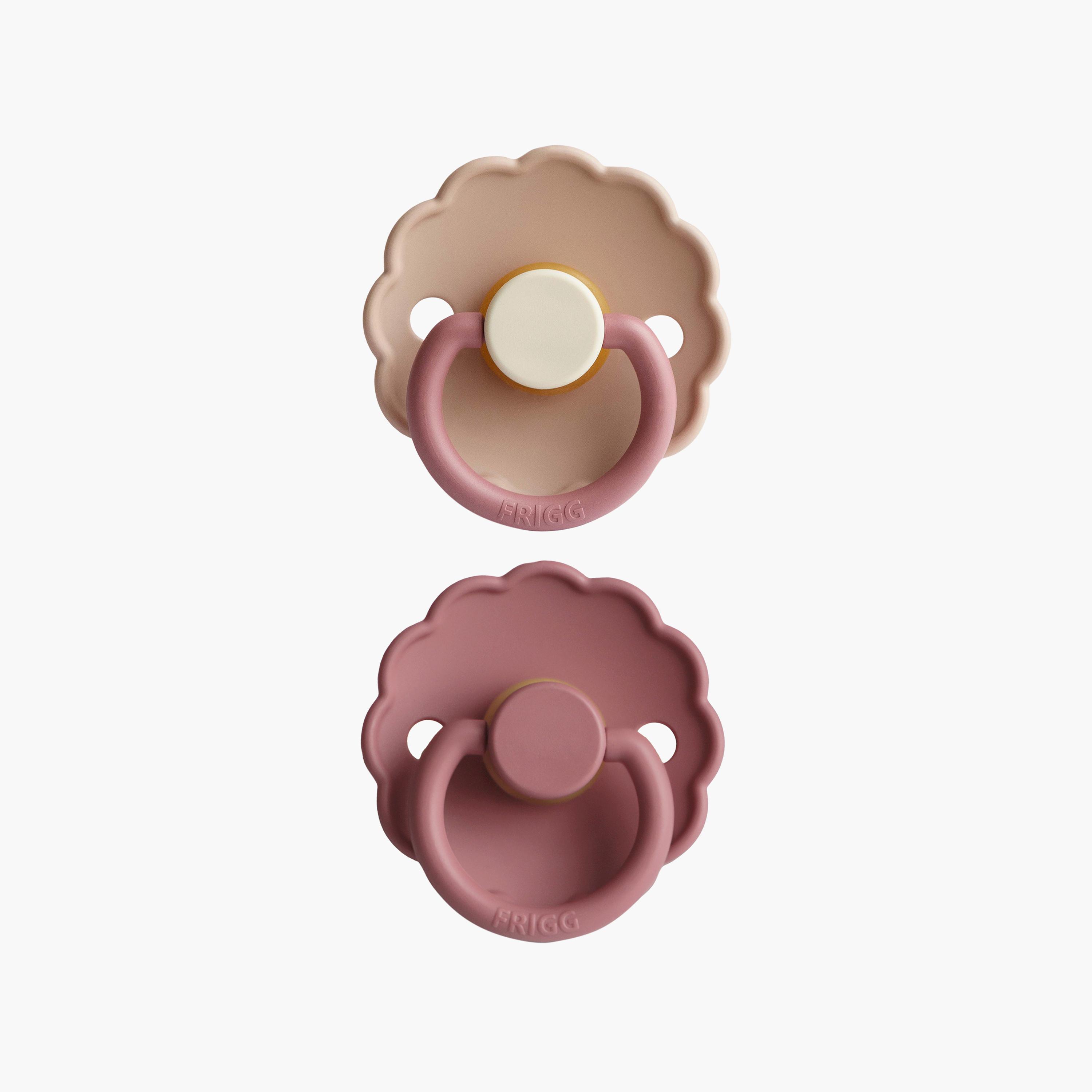Frigg 2-Piece Daisy Latex Baby Pacifier - Peony & Cedar - Size 1-baby-feeding-pacifiers-image-1