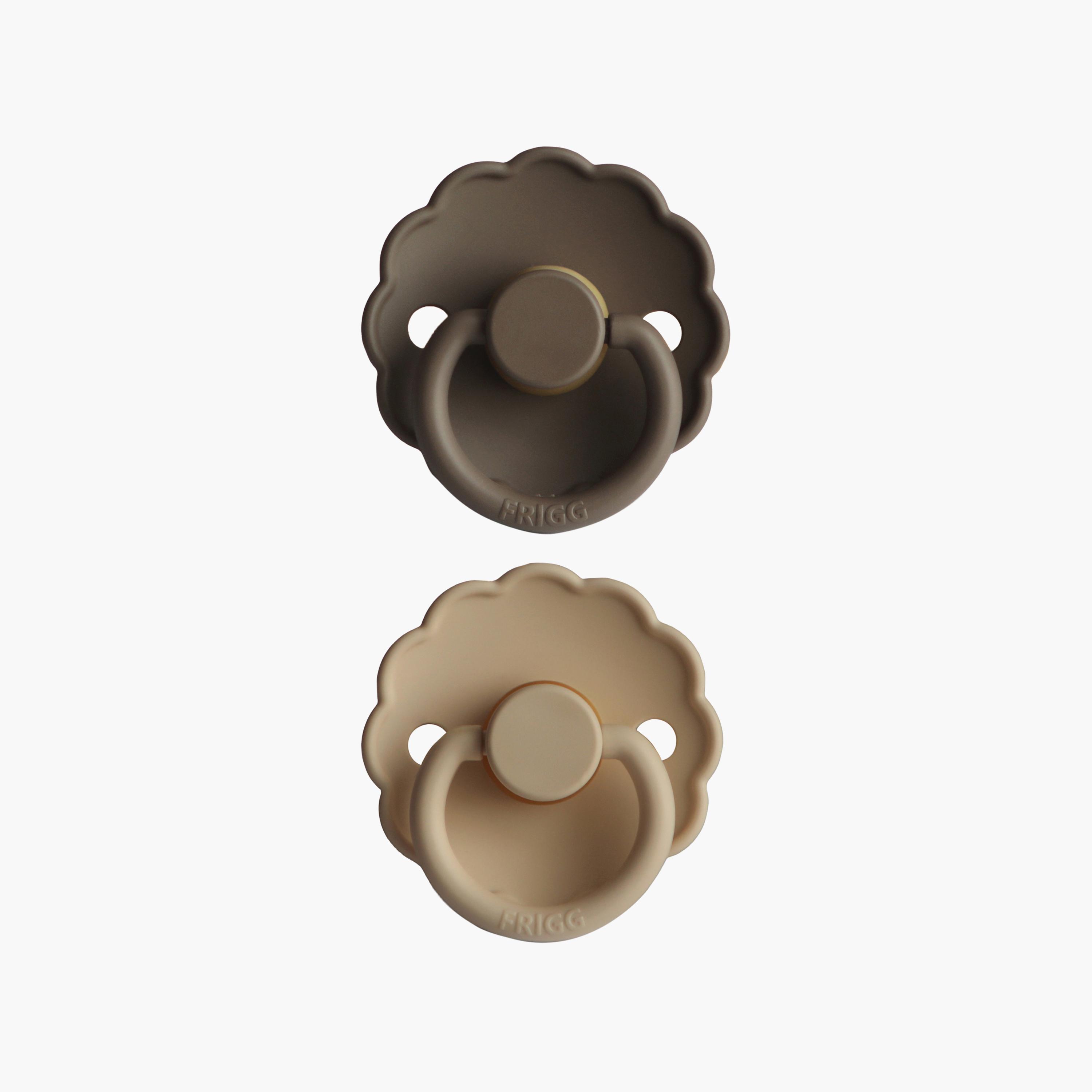 Frigg 2-Piece Daisy Latex Baby Pacifier - Croissant Night & Portobello - Size 2-baby-feeding-pacifiers-image-1