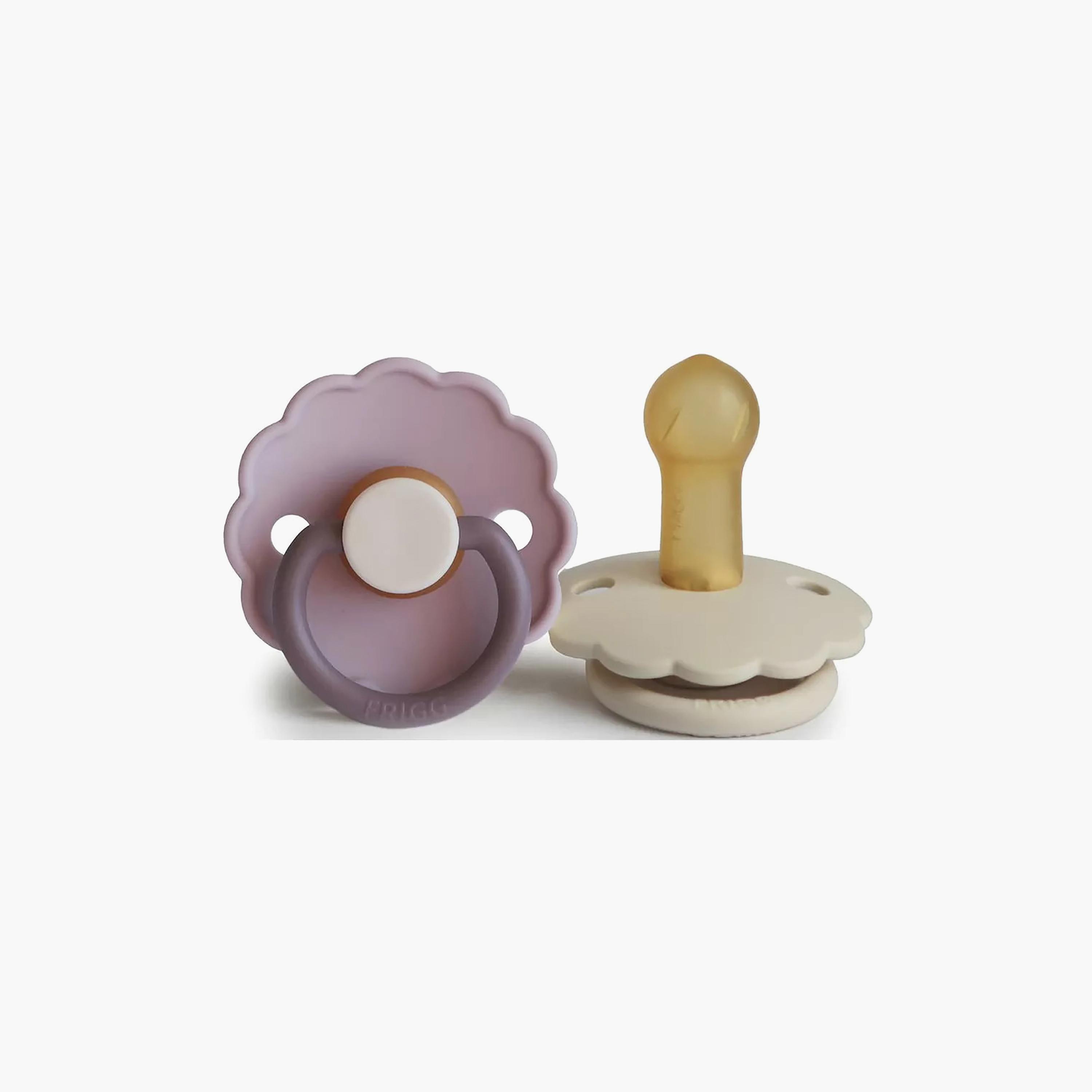 Frigg 2-Piece Daisy Silicone Baby Pacifier - Lavender Haze & Cream - Size 1-baby-feeding-pacifiers-image-4