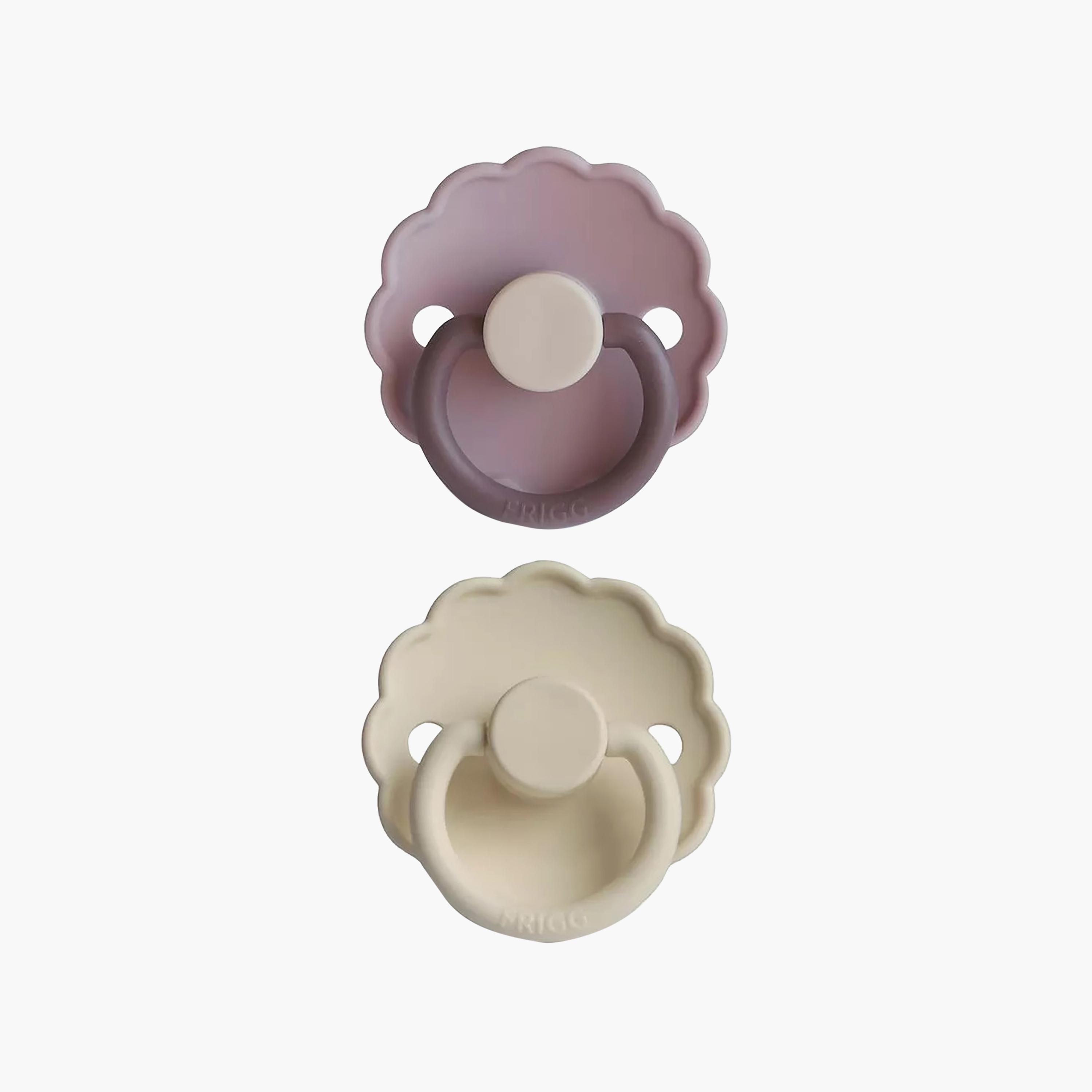 Frigg 2-Piece Daisy Silicone Baby Pacifier - Lavender Haze & Cream - Size 2-baby-feeding-pacifiers-image-1