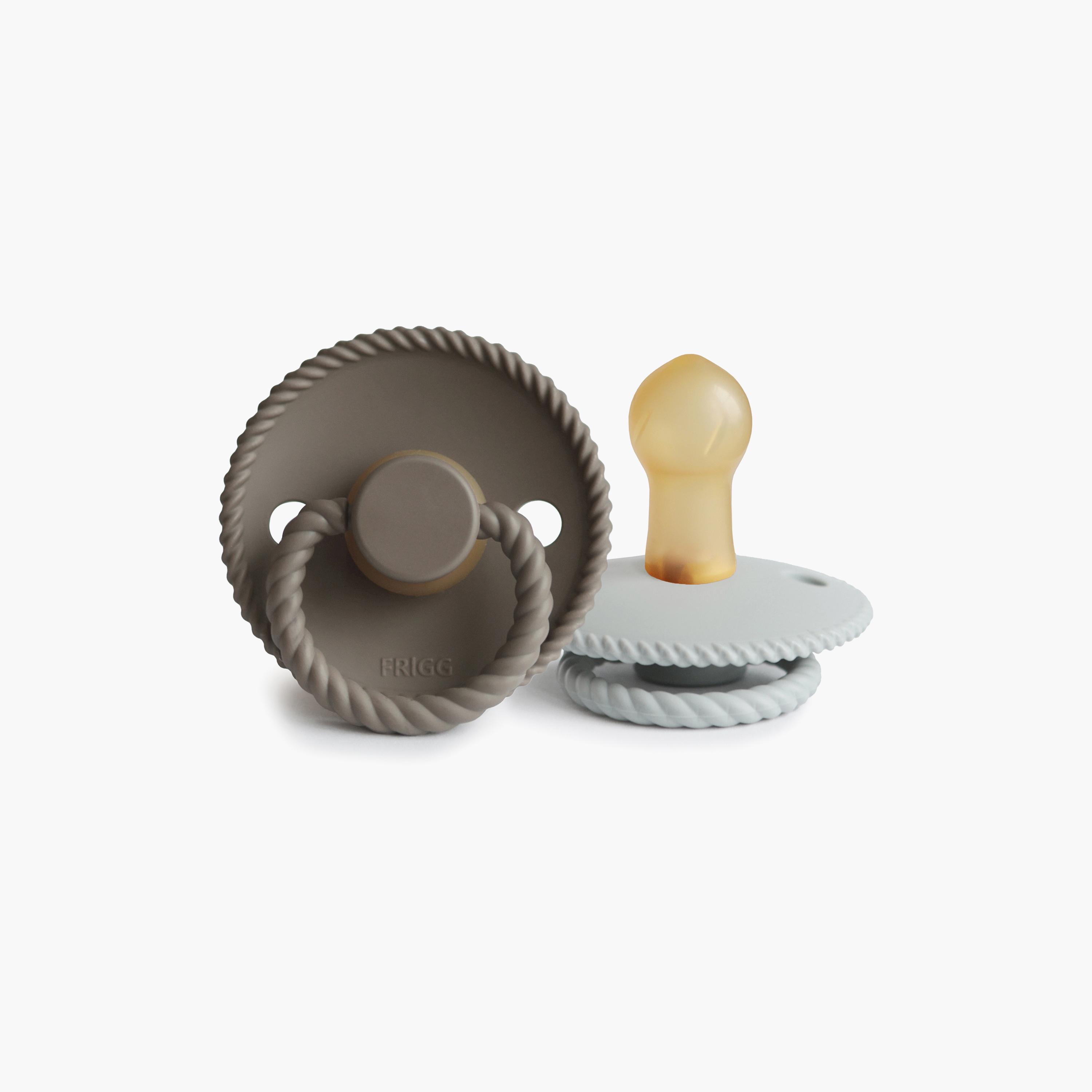 Frigg 2-Piece Rope Silicone Baby Pacifier - Portobello & Silver Gray - Size 2-baby-feeding-pacifiers-image-2