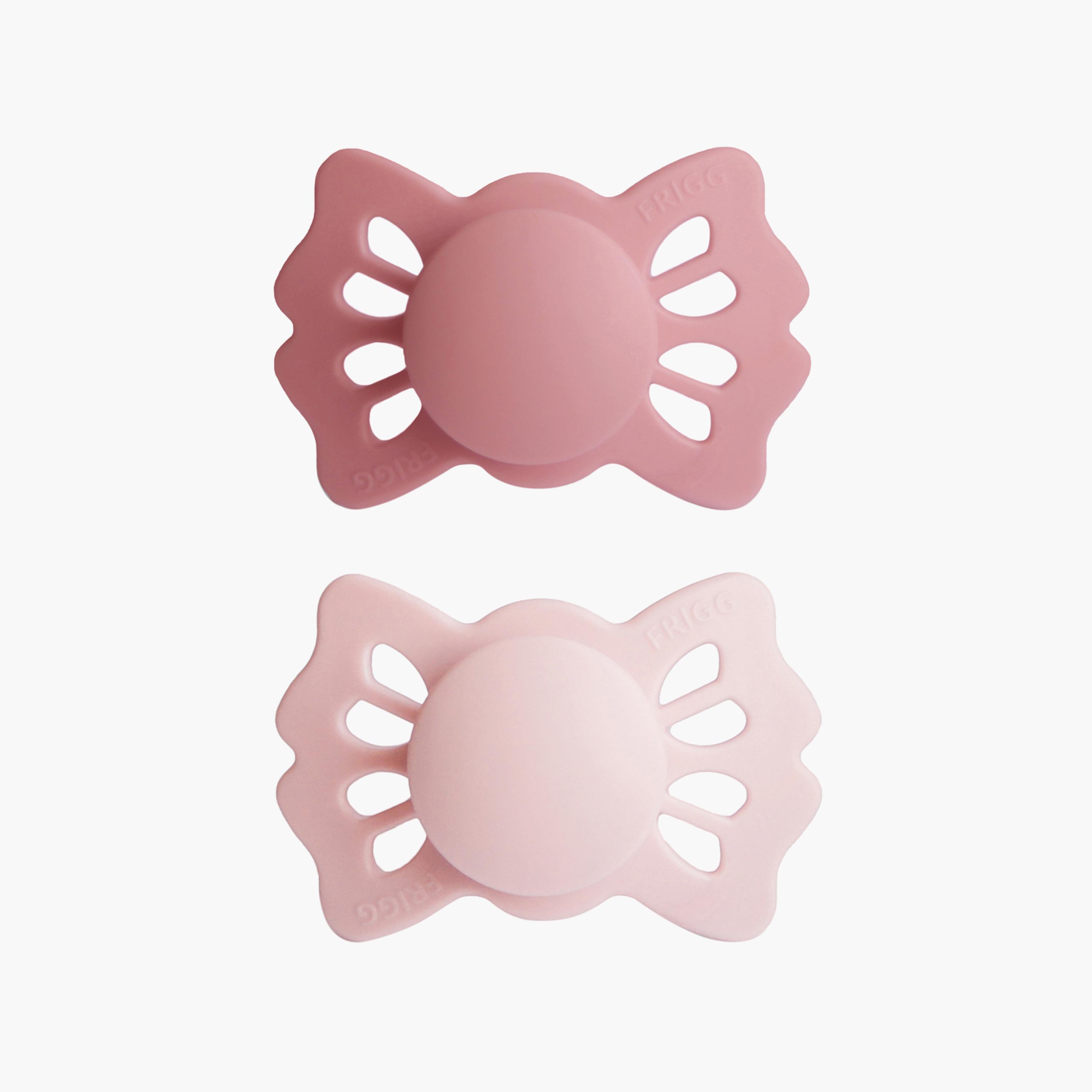 Frigg 2-Piece Lucky Symmetrical Silicone Baby Pacifier - Cedar & Baby Pink - Size 1-baby-feeding-pacifiers-image-1