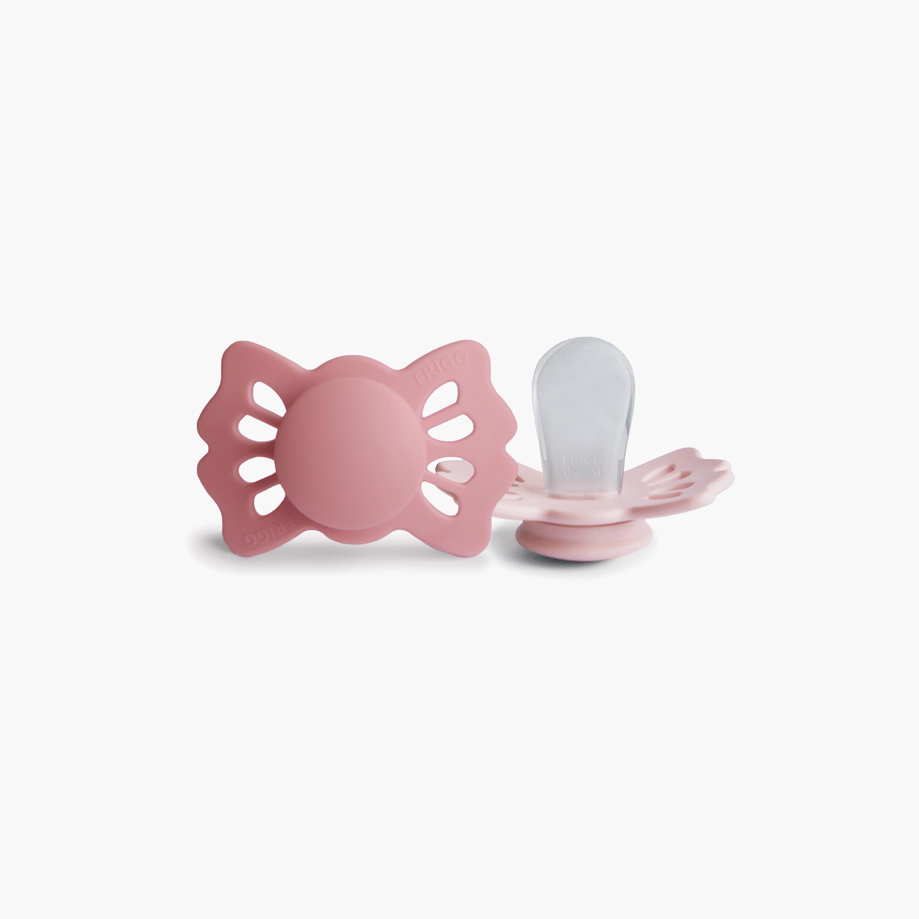 Frigg 2-Piece Lucky Symmetrical Silicone Baby Pacifier - Cedar & Baby Pink - Size 1-baby-feeding-pacifiers-image-2