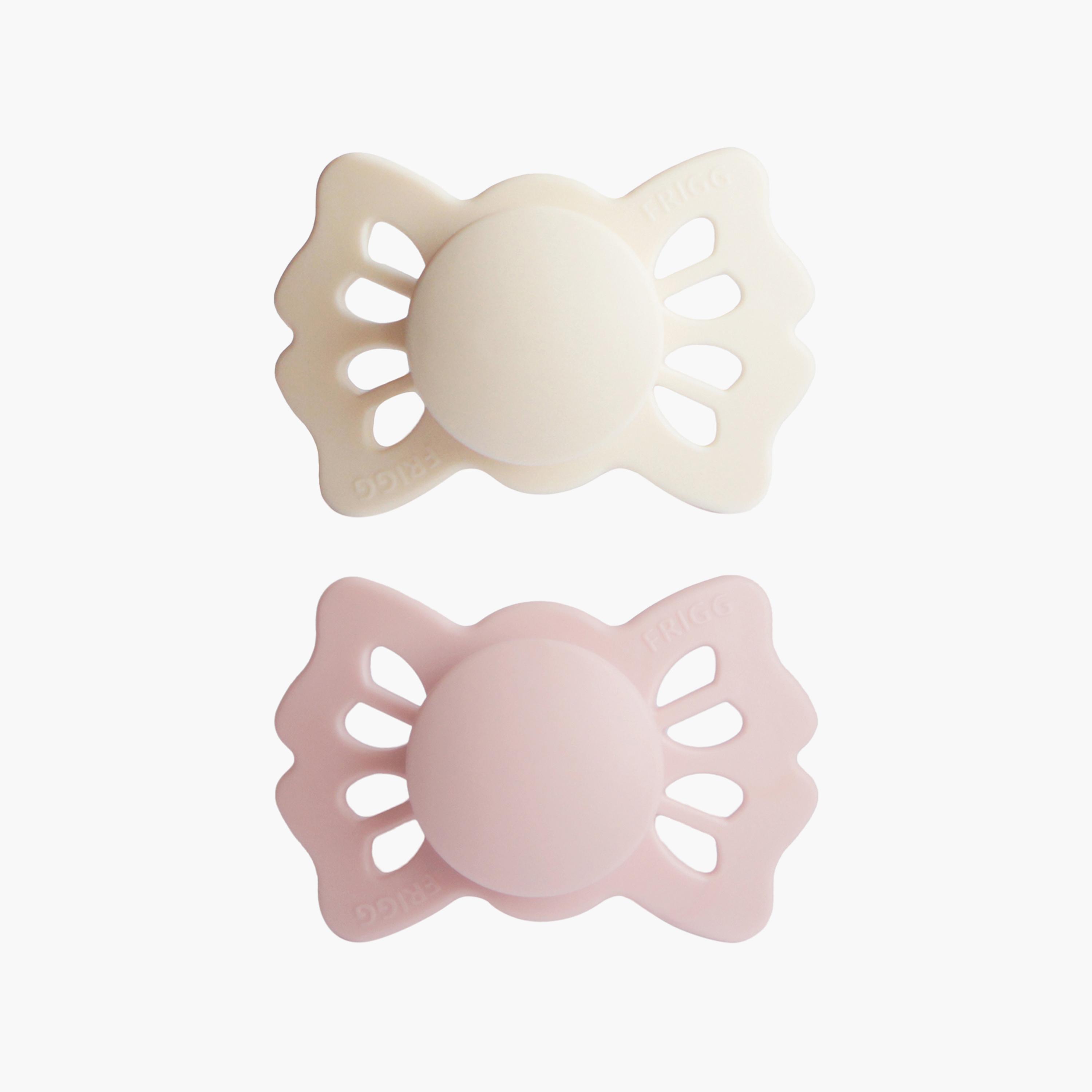 Frigg 2-Piece Lucky Symmetrical Silicone Baby Pacifier - Cream & Blush - Size 1-baby-feeding-pacifiers-image-1