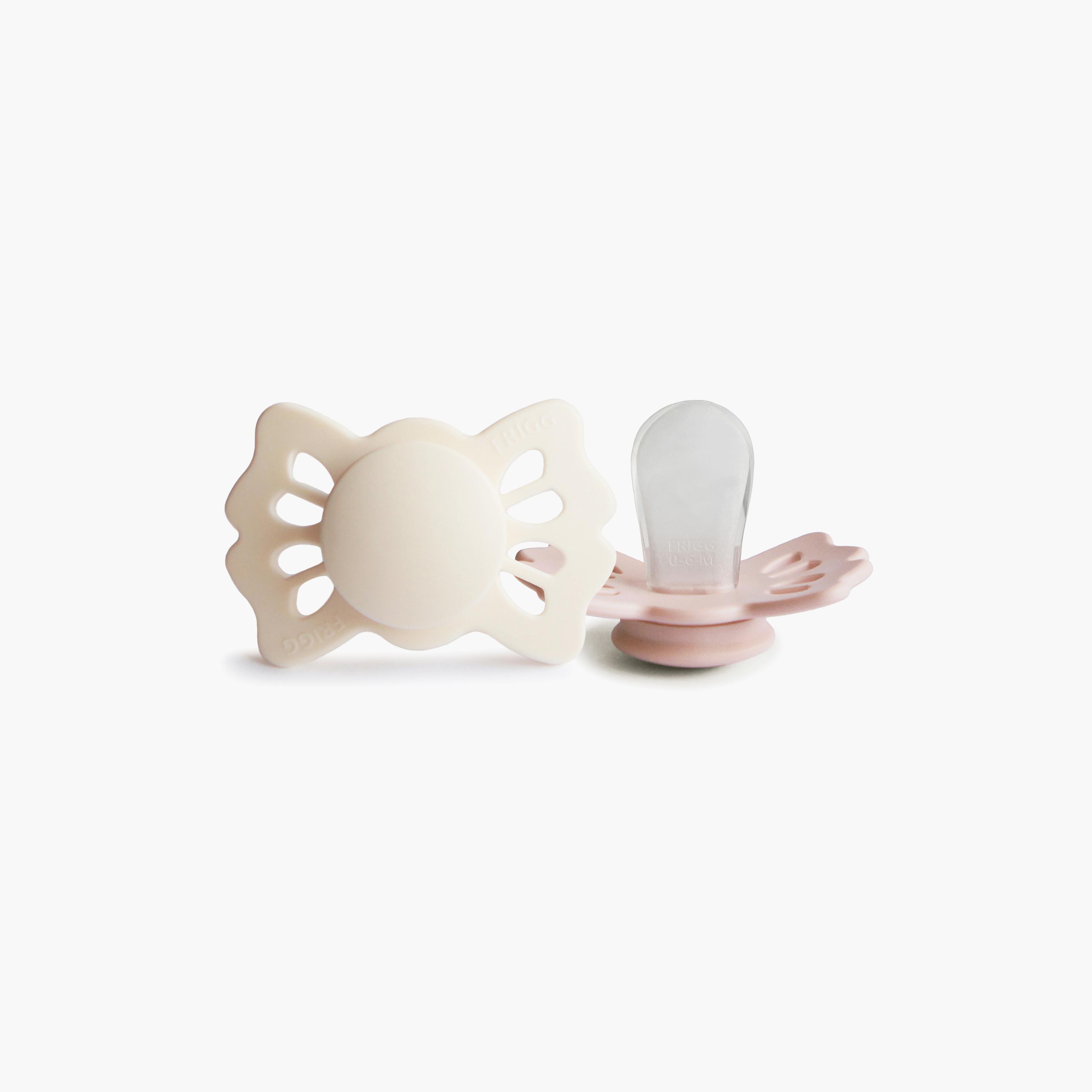 Frigg 2-Piece Lucky Symmetrical Silicone Baby Pacifier - Cream & Blush - Size 1-baby-feeding-pacifiers-image-2