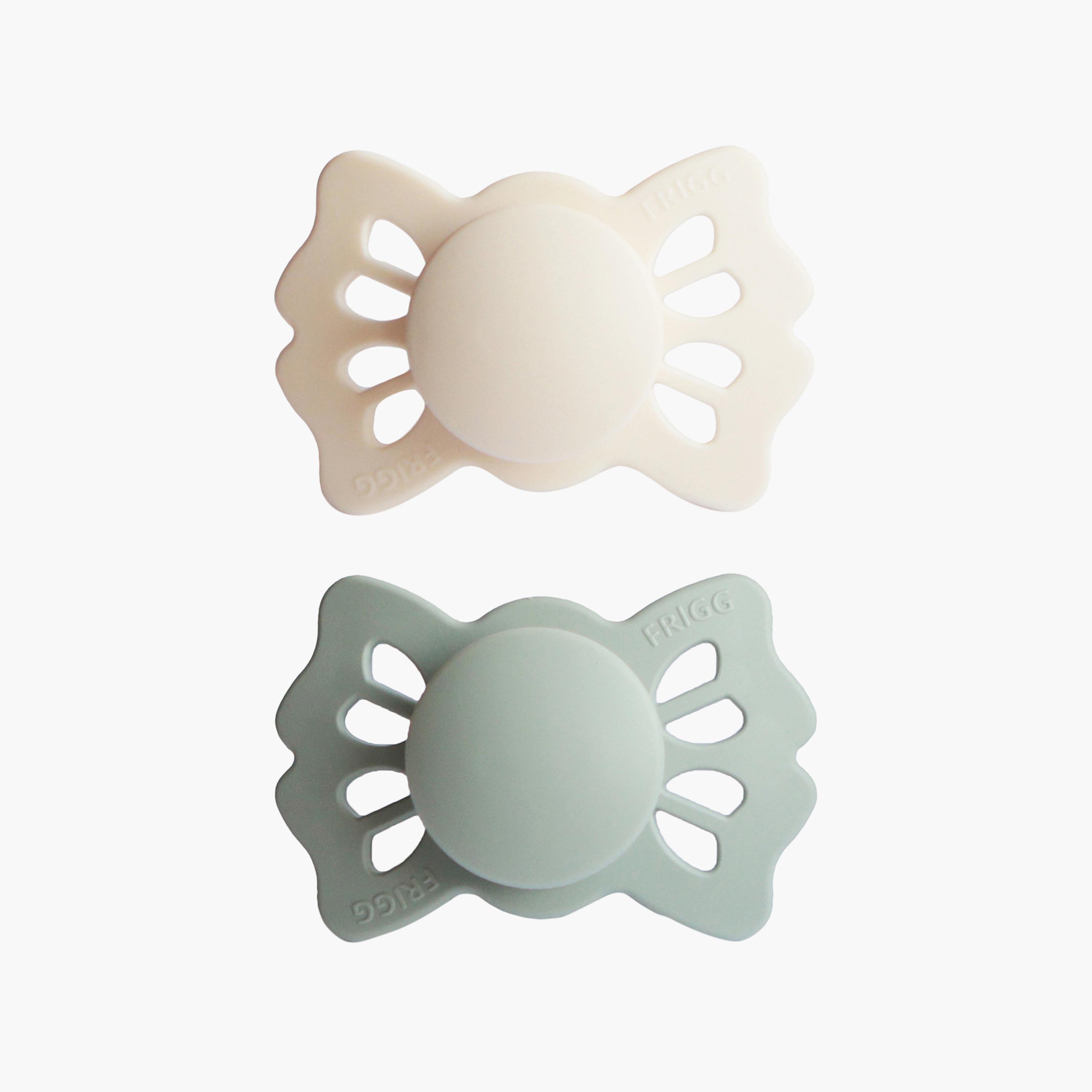 Frigg 2-Piece Lucky Symmetrical Silicone Baby Pacifier - Cream & Sage - Size 1-baby-feeding-pacifiers-image-1