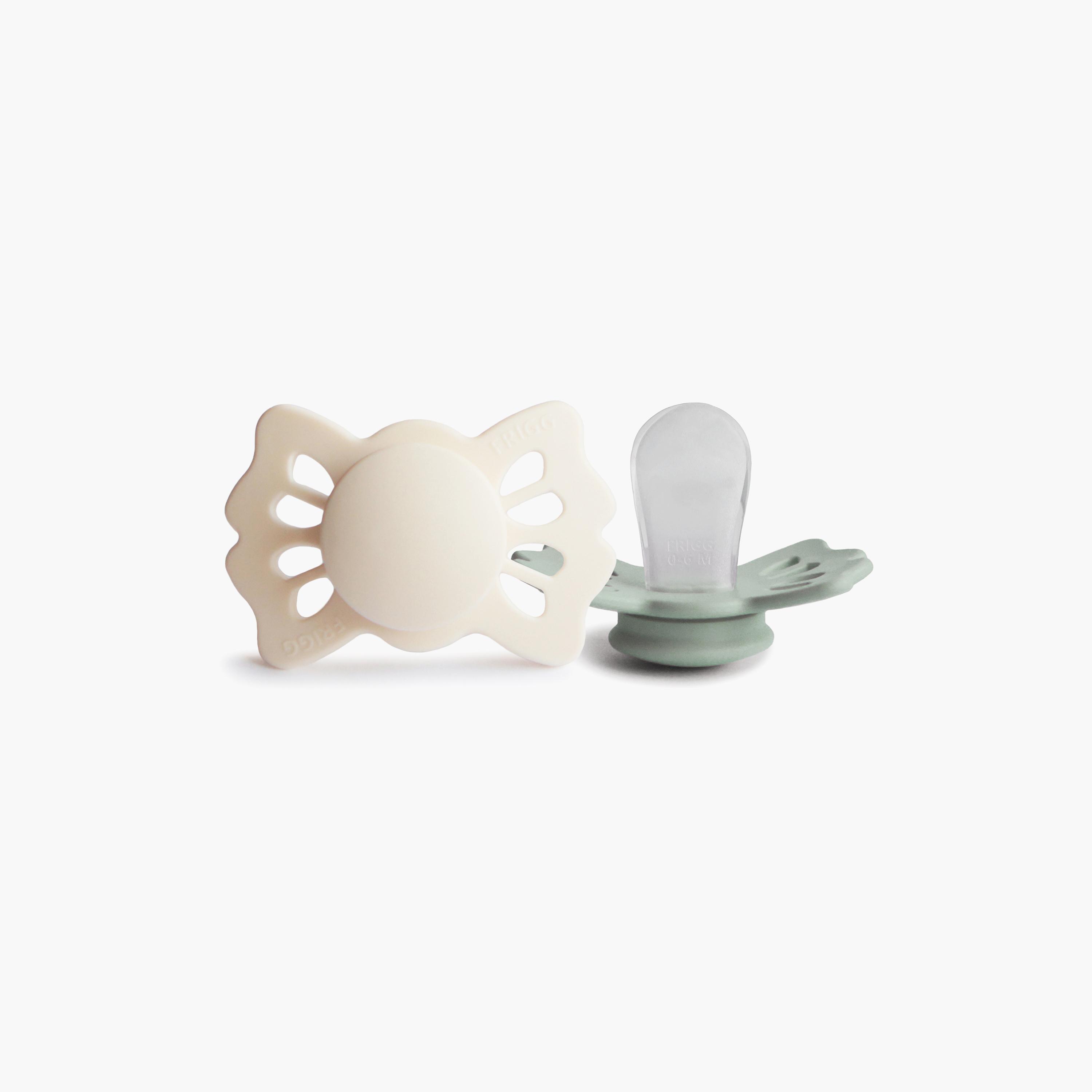 Frigg 2-Piece Lucky Symmetrical Silicone Baby Pacifier - Cream & Sage - Size 1-baby-feeding-pacifiers-image-2