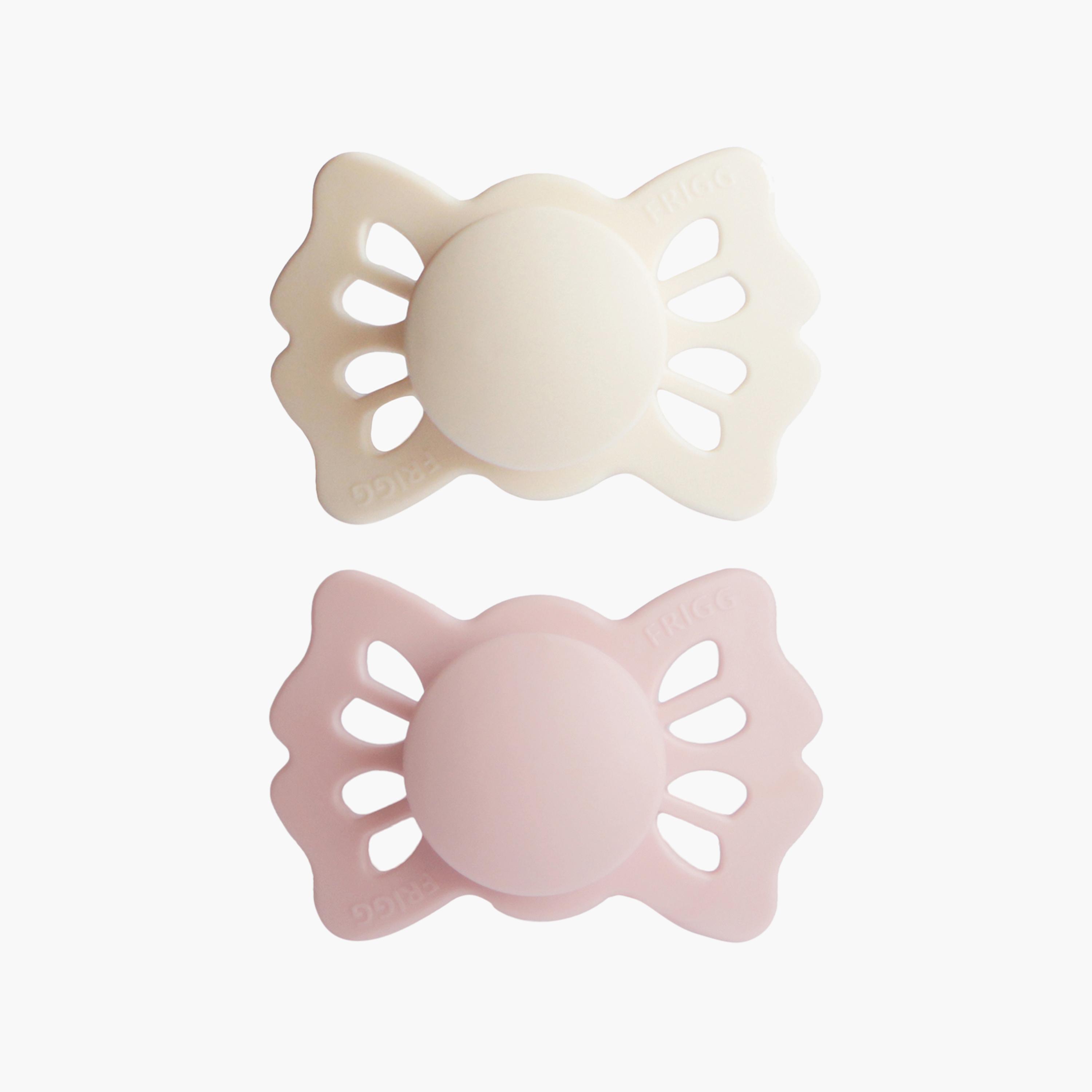 Frigg 2-Piece Lucky Symmetrical Silicone Baby Pacifier - Cream & Blush - Size 2-baby-feeding-pacifiers-image-1