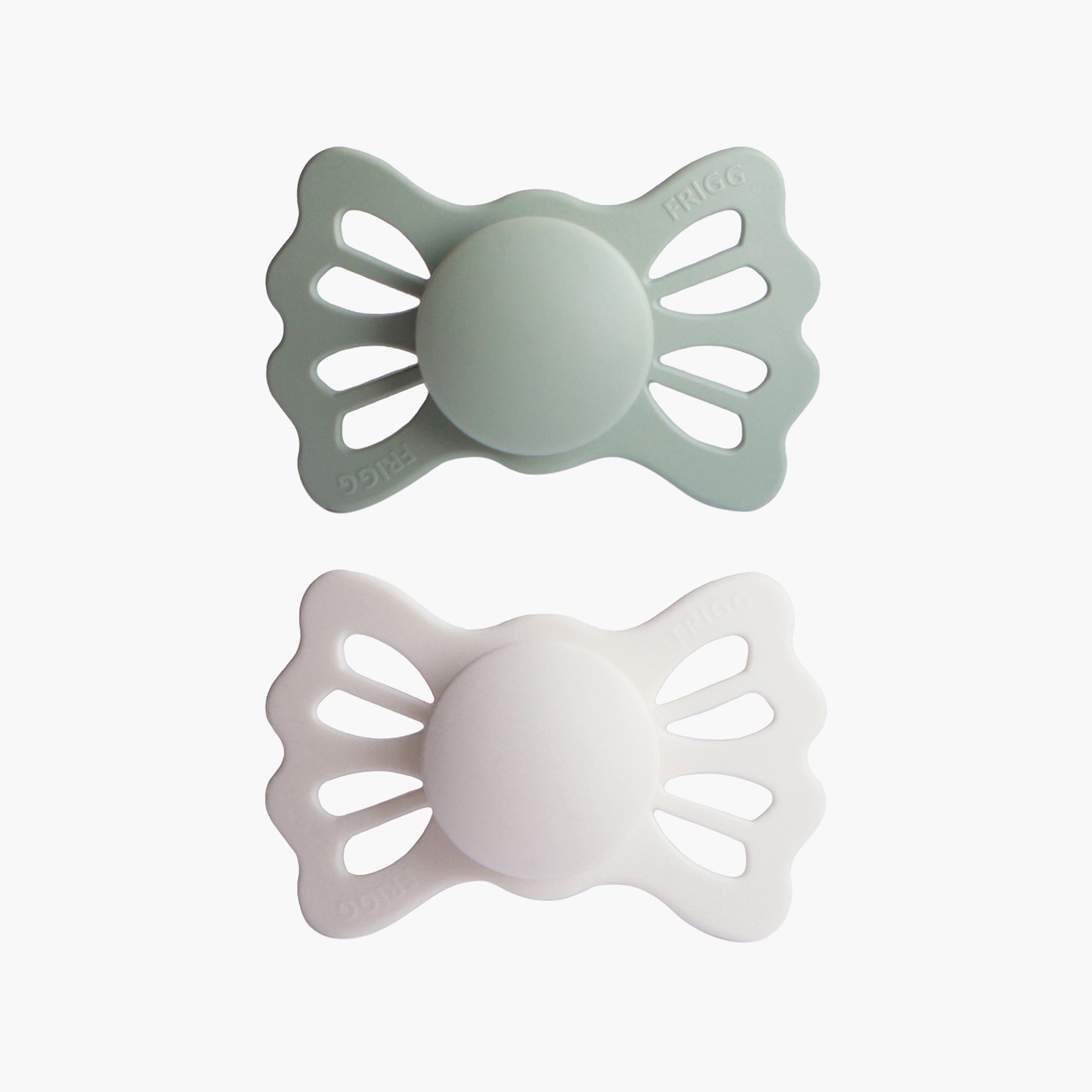 Frigg 2-Piece Lucky Symmetrical Silicone Baby Pacifier - Sage & Silver Gray - Size 2-baby-feeding-pacifiers-image-1