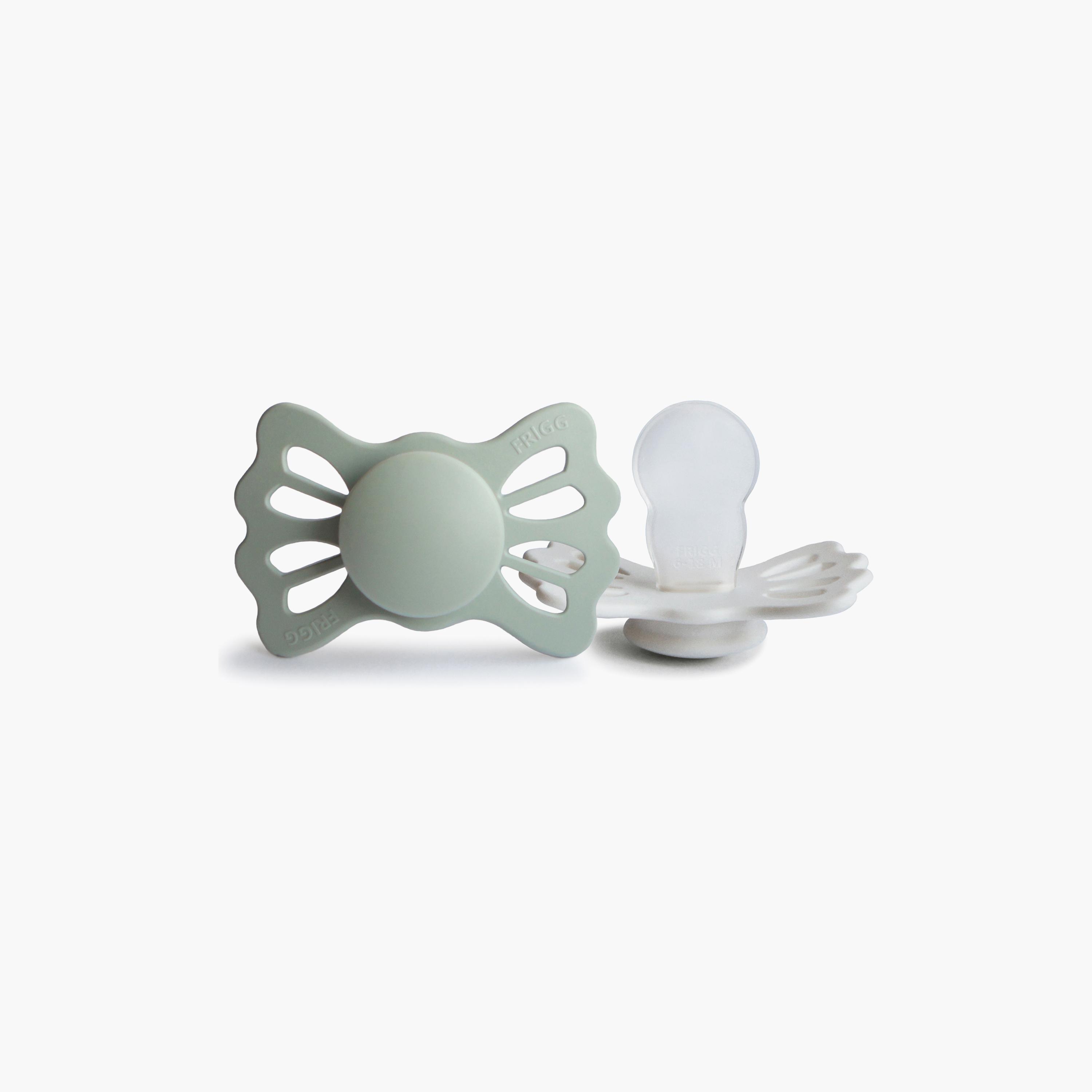 Frigg 2-Piece Lucky Symmetrical Silicone Baby Pacifier - Sage & Silver Gray - Size 2-baby-feeding-pacifiers-image-2