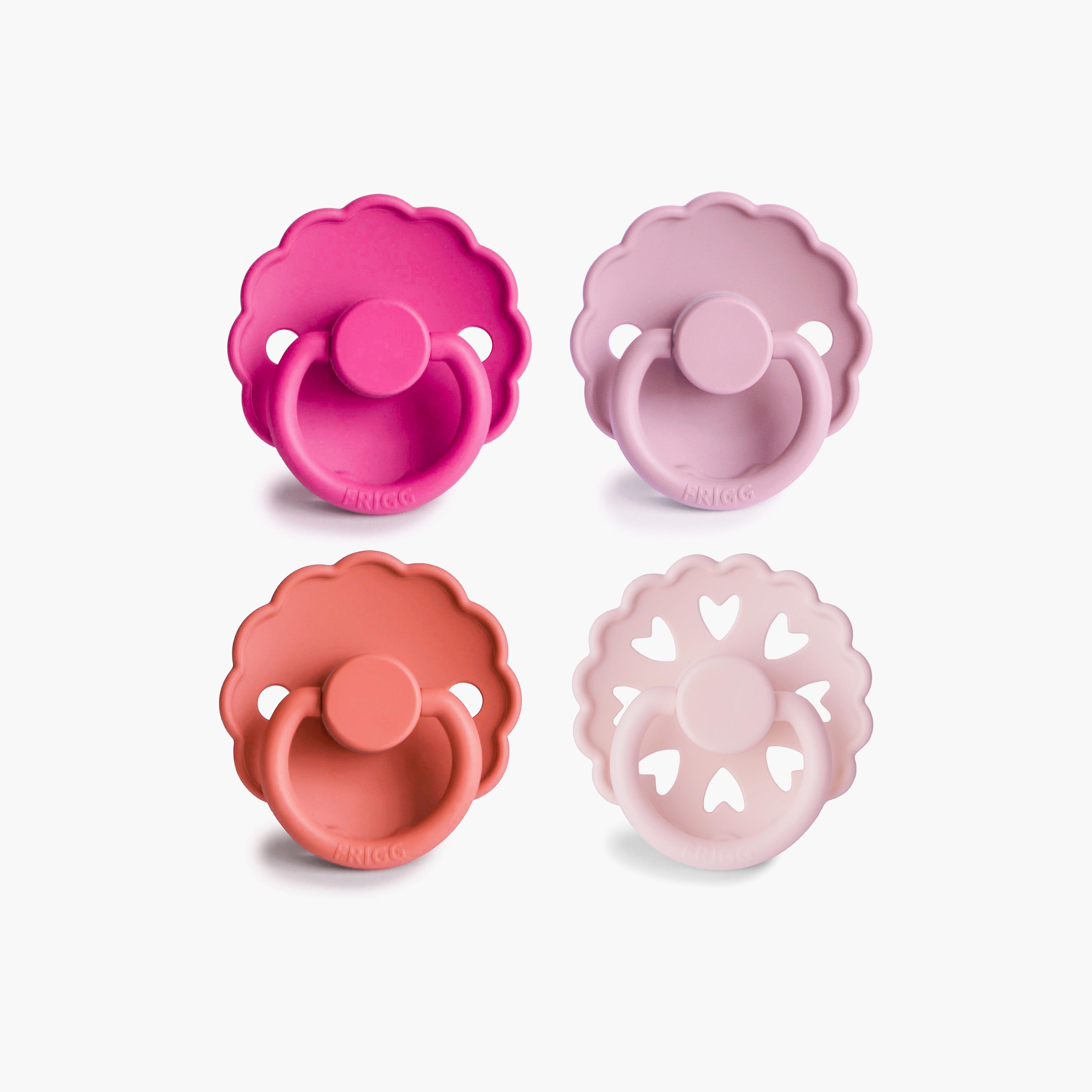 Frigg 4-Piece Round Silicone Baby Pacifier - Rosy Romance - Size 2-baby-feeding-pacifiers-image-1