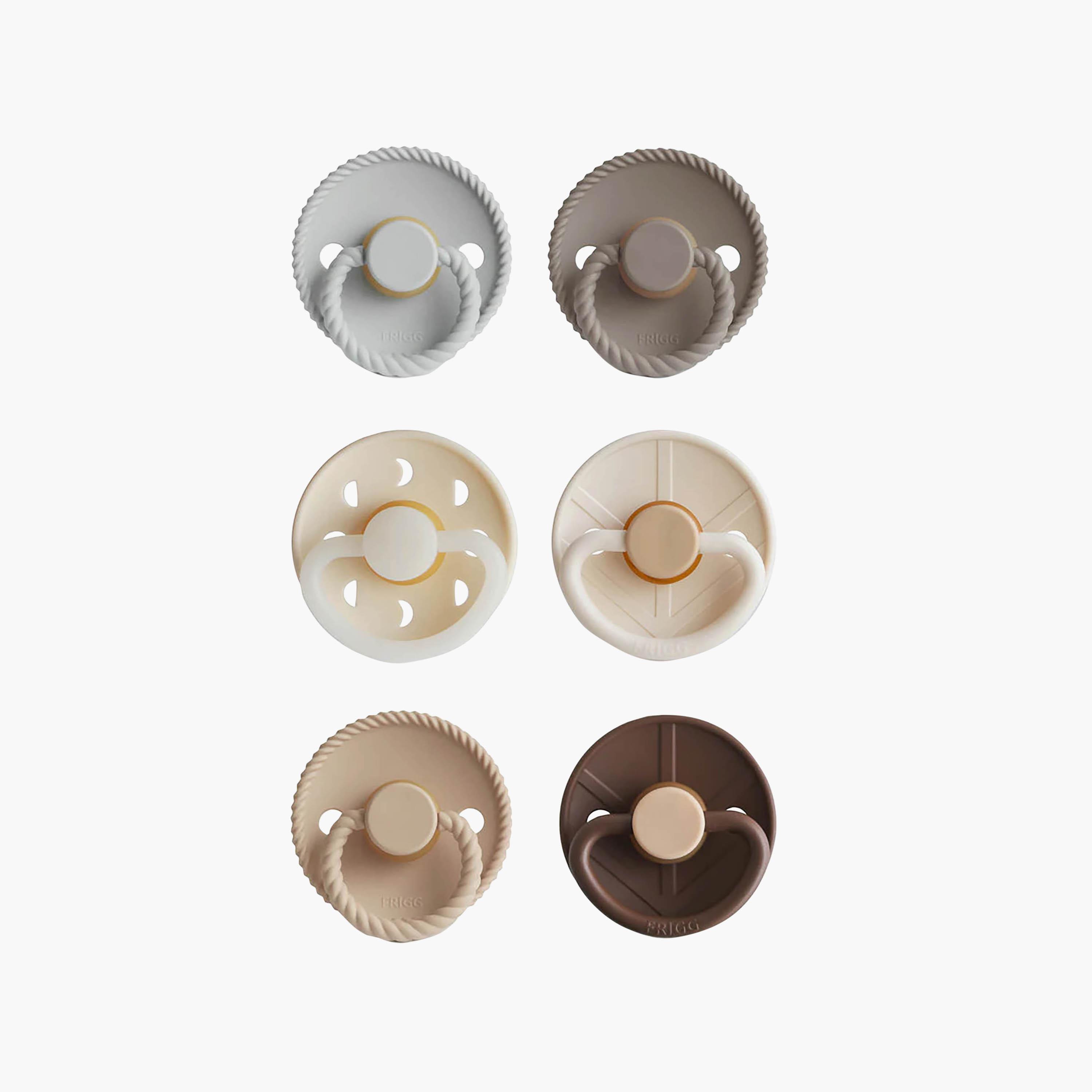 Frigg 6-Piece Round Latex Baby Pacifier - Earthy Wonder - Size 1-baby-feeding-pacifiers-image-1
