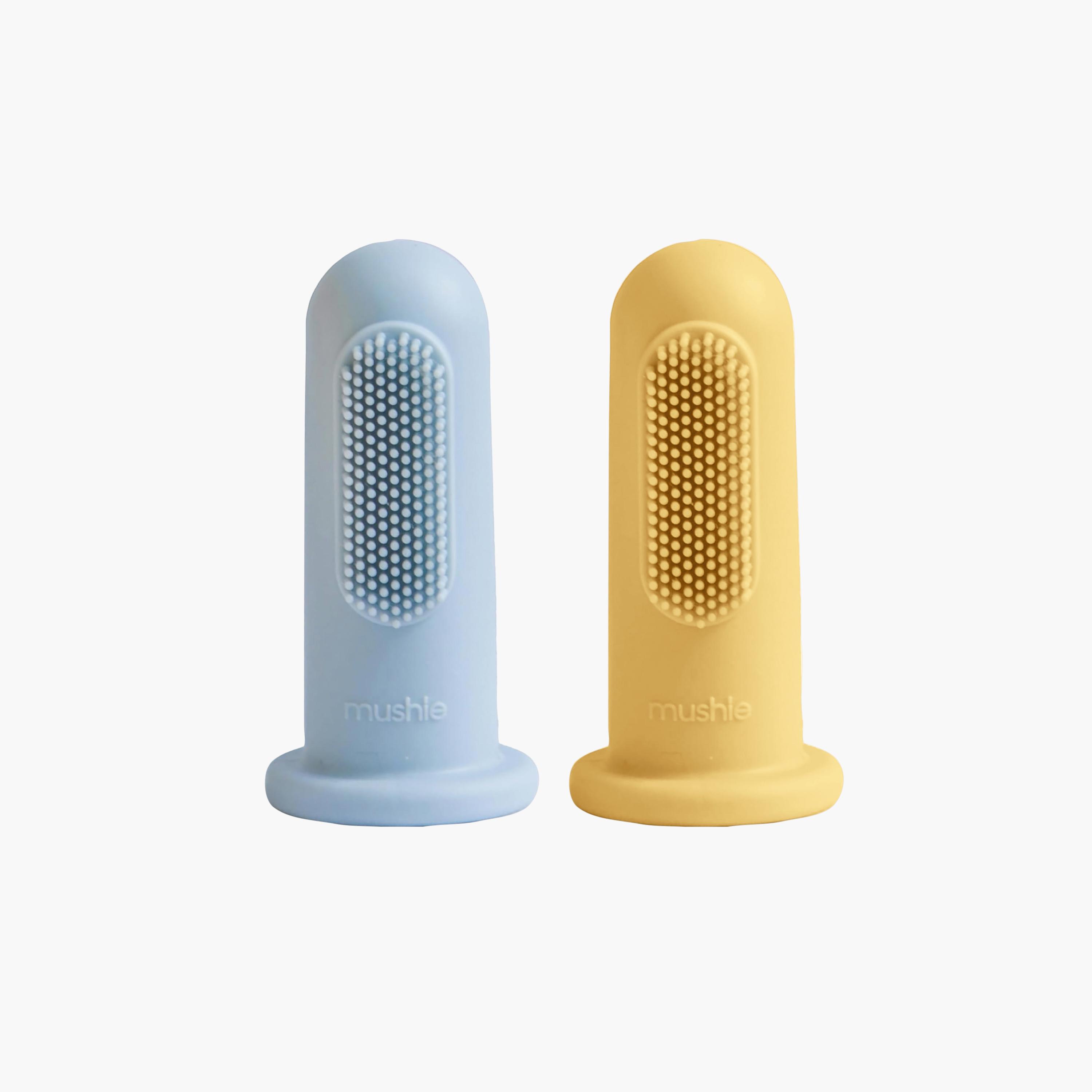 Mushie 2-Piece Finger Toothbrush Blush-baby-bathandcare-oralcare-teethanddentalcare-image-1