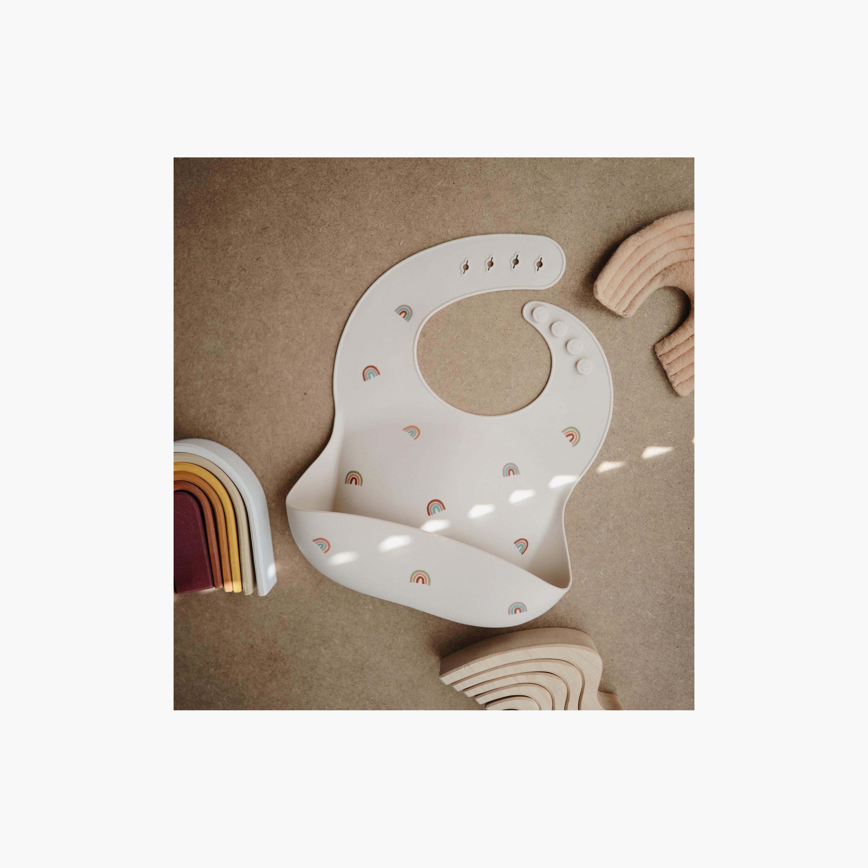 Mushie Butterflies Printed Silicone Bib-baby-feeding-bibs-image-6