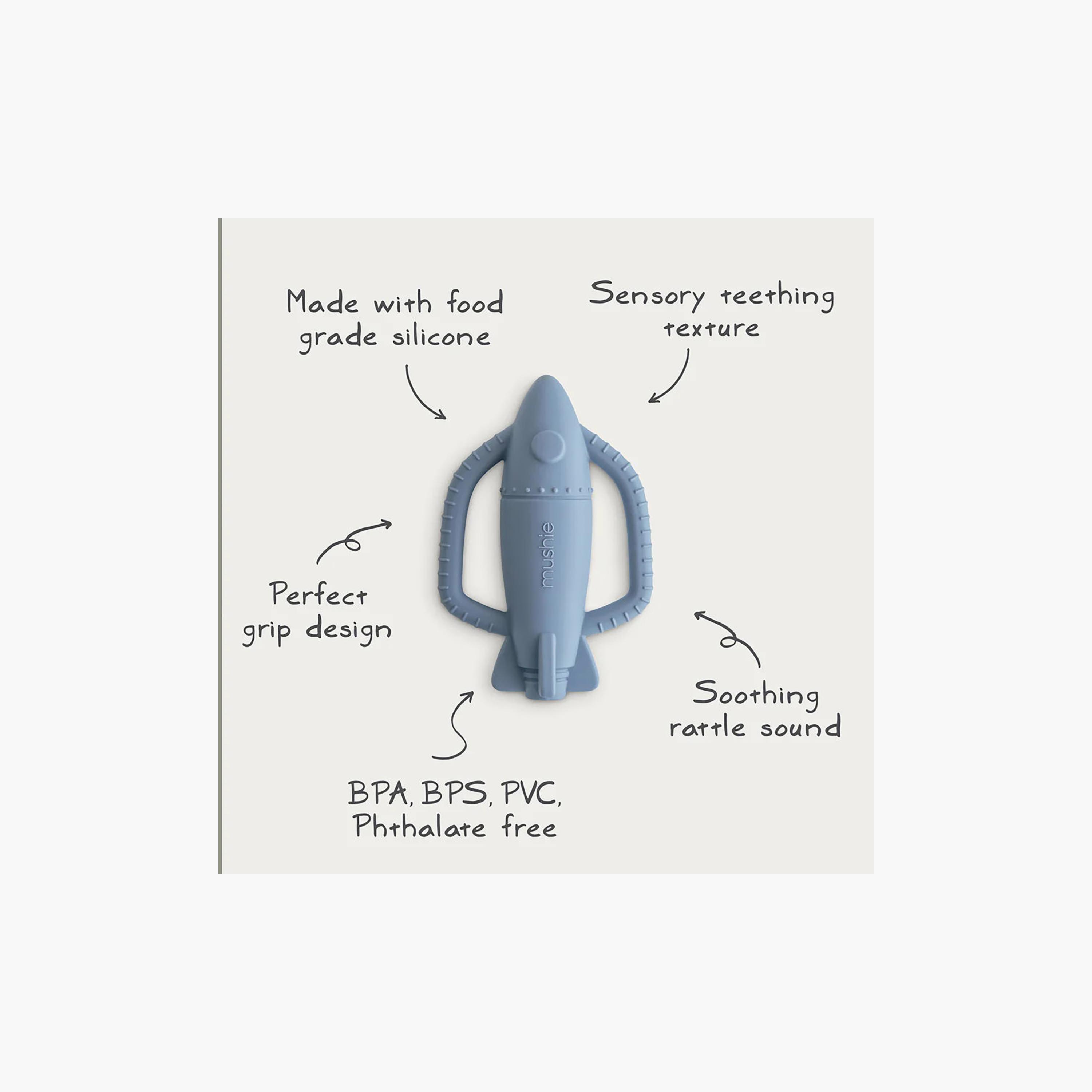 Mushie Rocket Rattle Teether Toy-baby-feeding-teethers-image-8