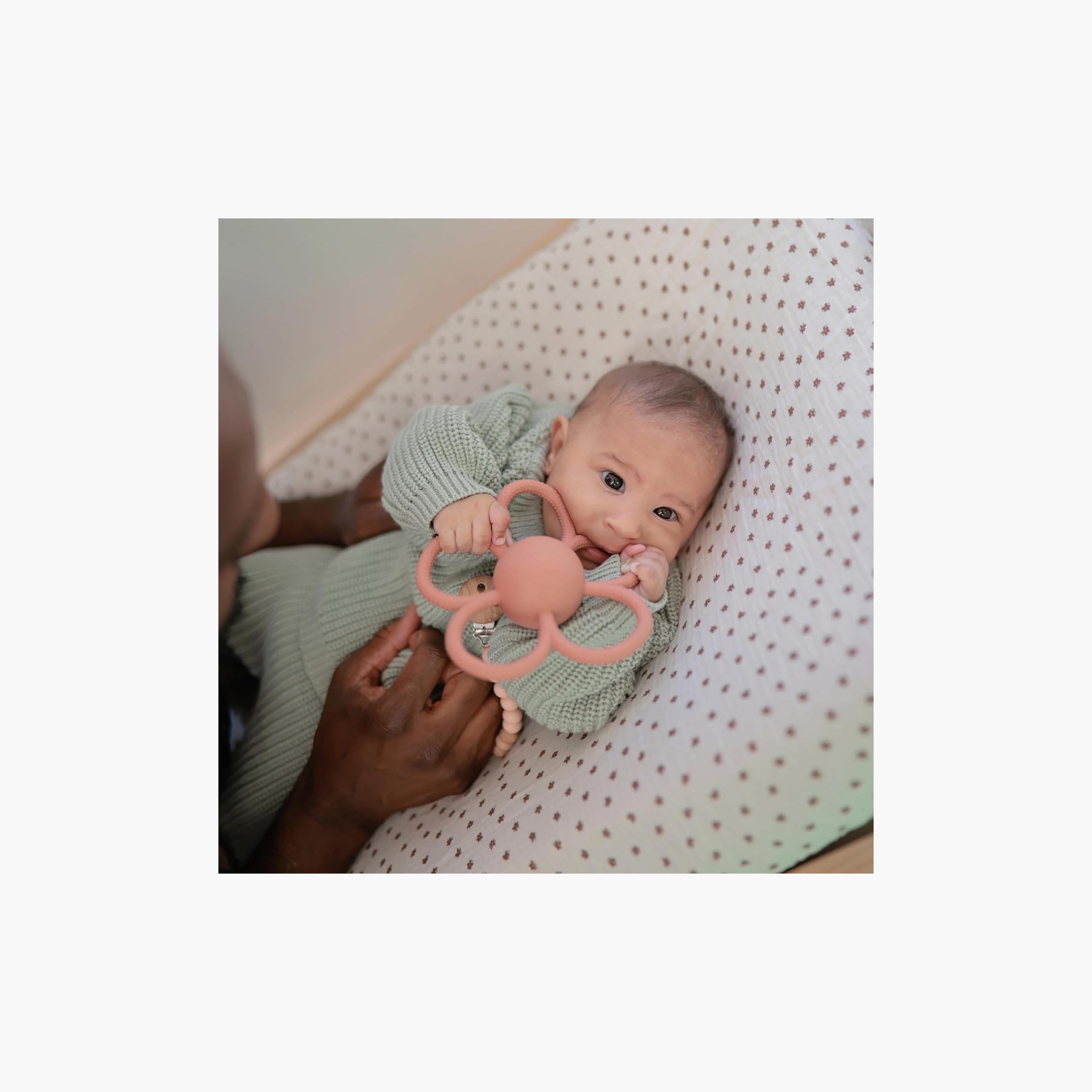 Mushie Daisy Rattle Teether Toy-baby-feeding-teethers-image-3