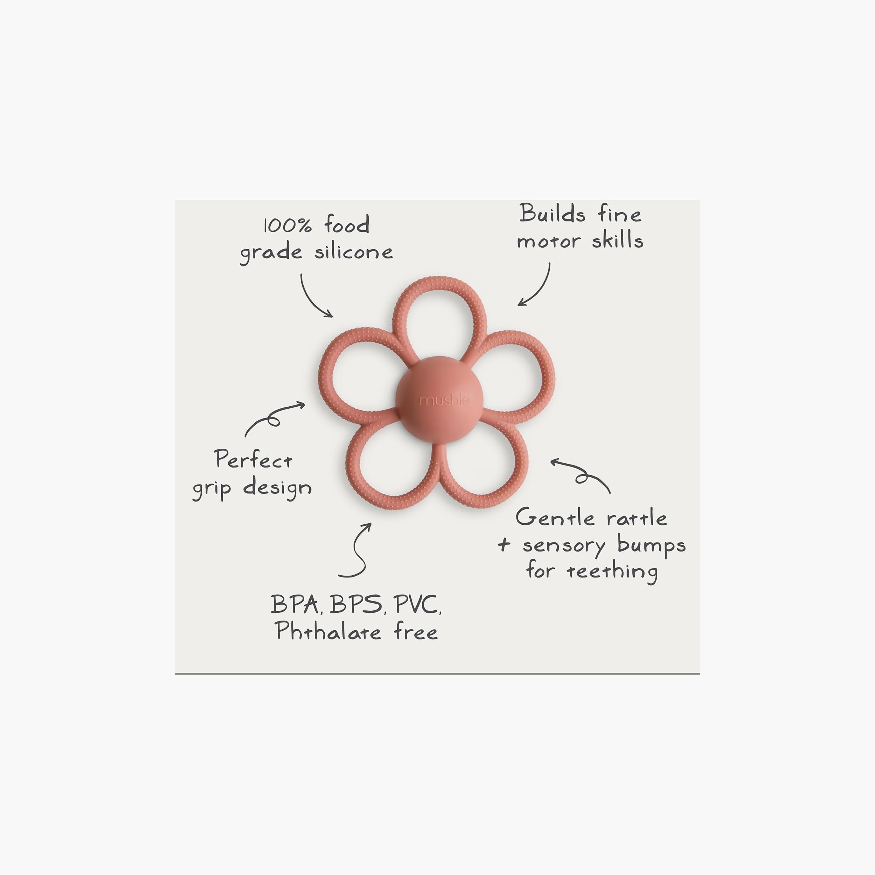 Mushie Daisy Rattle Teether Toy-baby-feeding-teethers-image-9