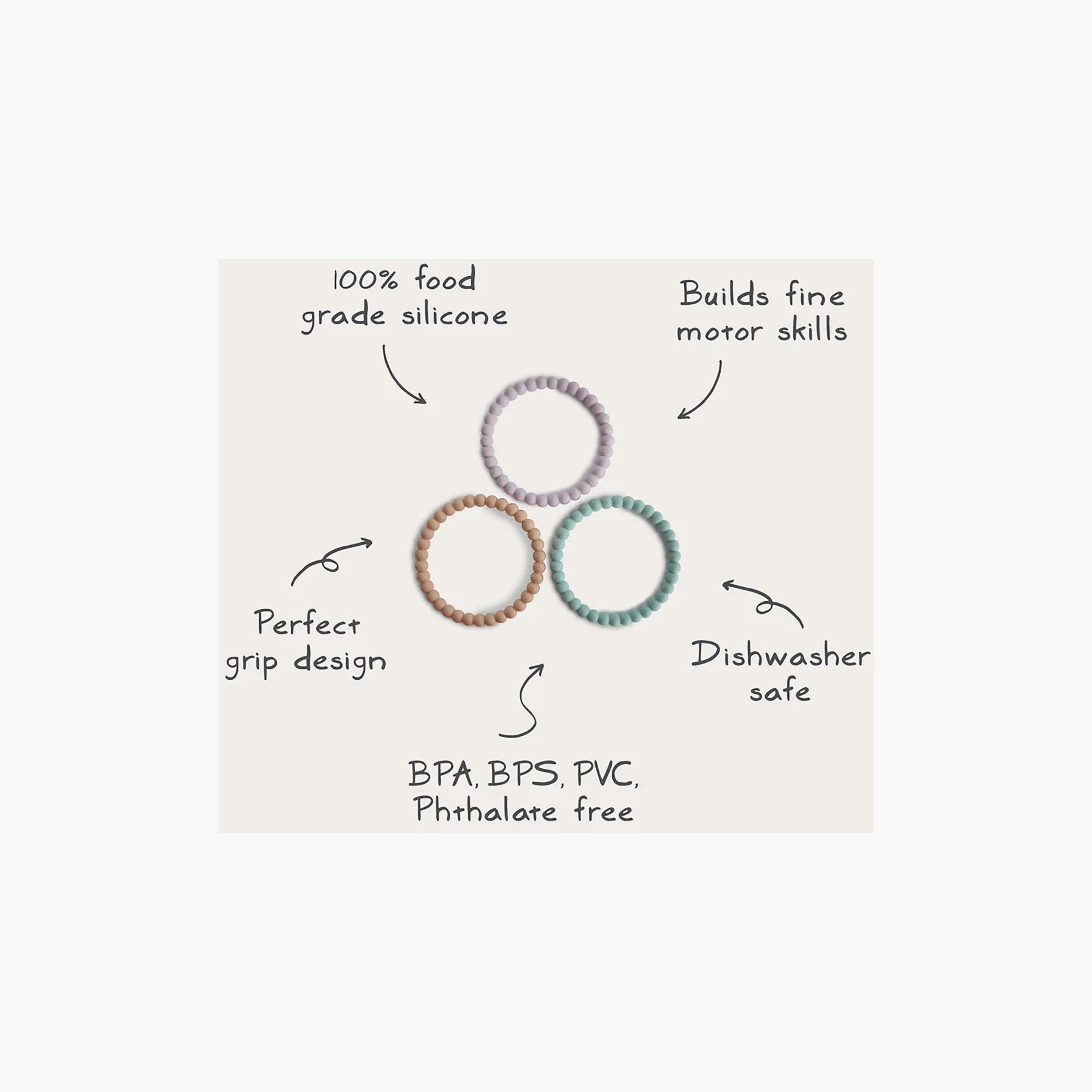Mushie 3-Piece Silicone Pearl Teether Bracelets-baby-feeding-teethers-image-6