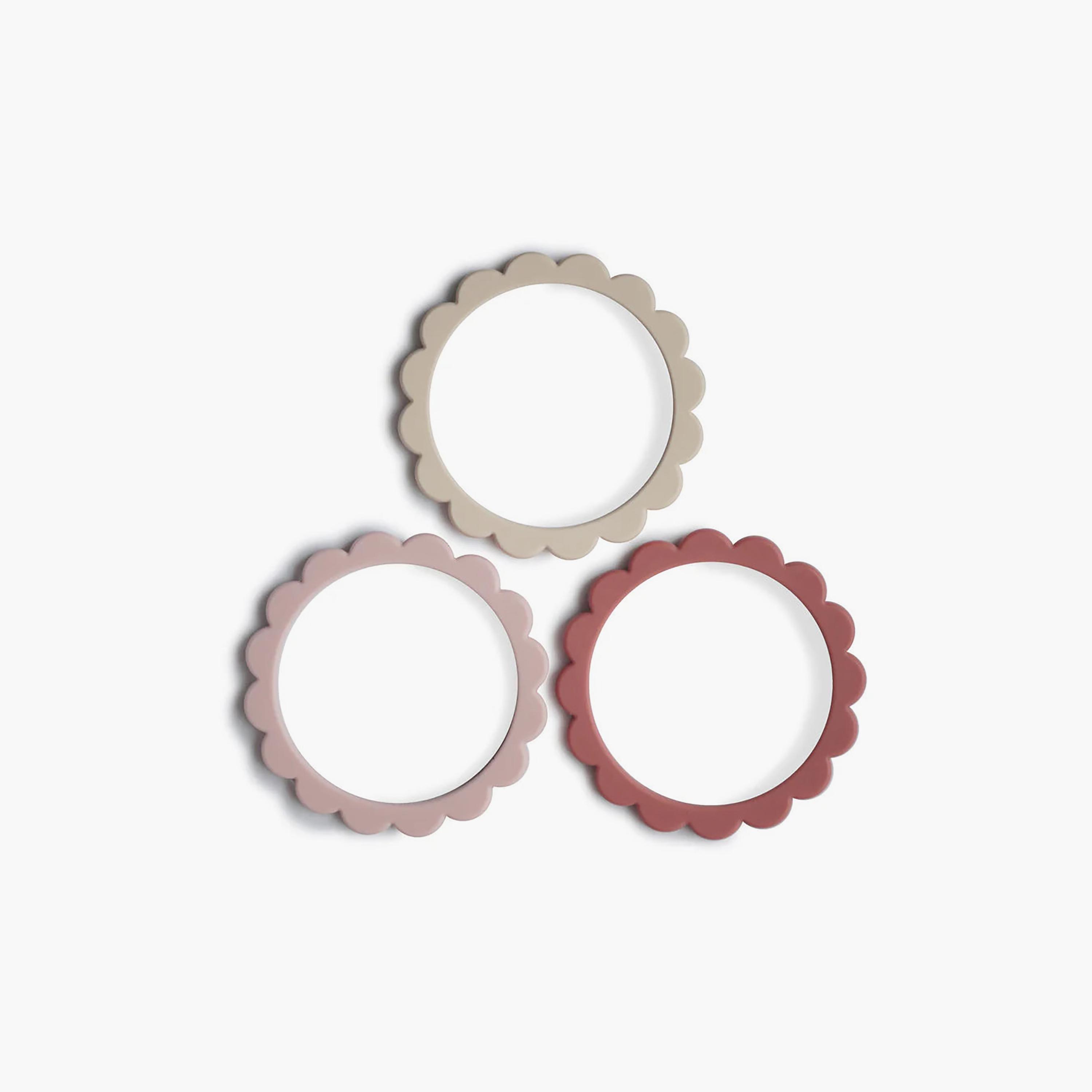 Mushie 3-Piece Silicone Flower Teether Bracelets-baby-feeding-teethers-image-1