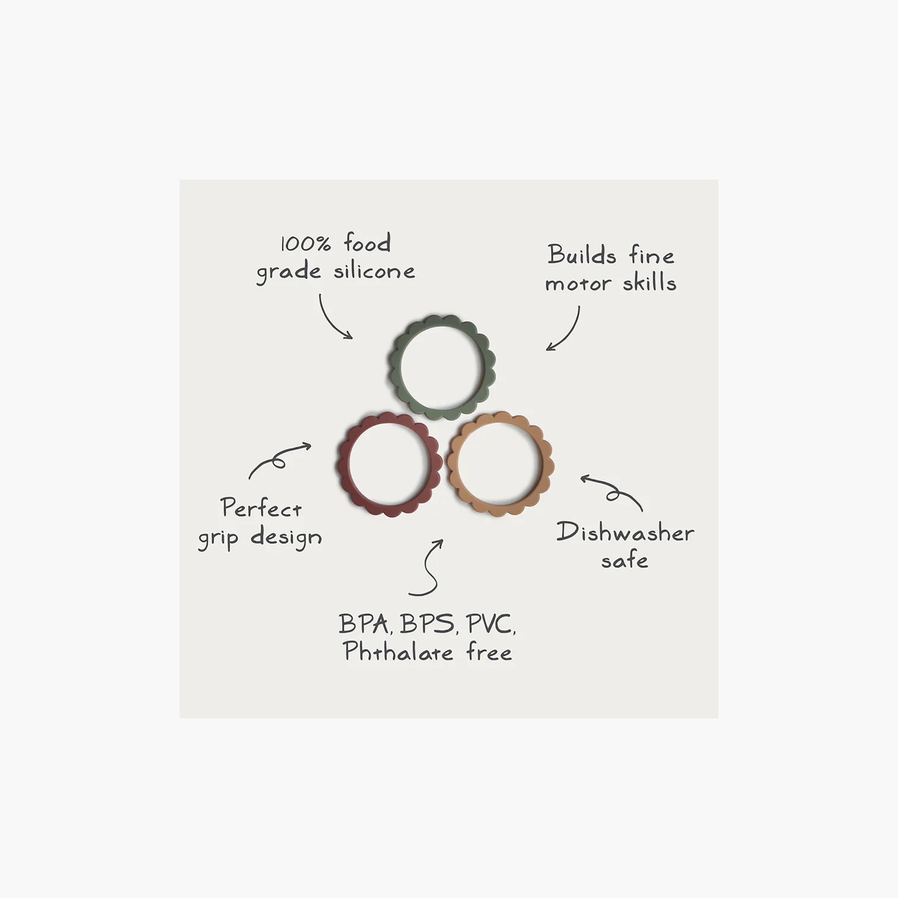 Mushie 3-Piece Silicone Flower Teether Bracelets-baby-feeding-teethers-image-7