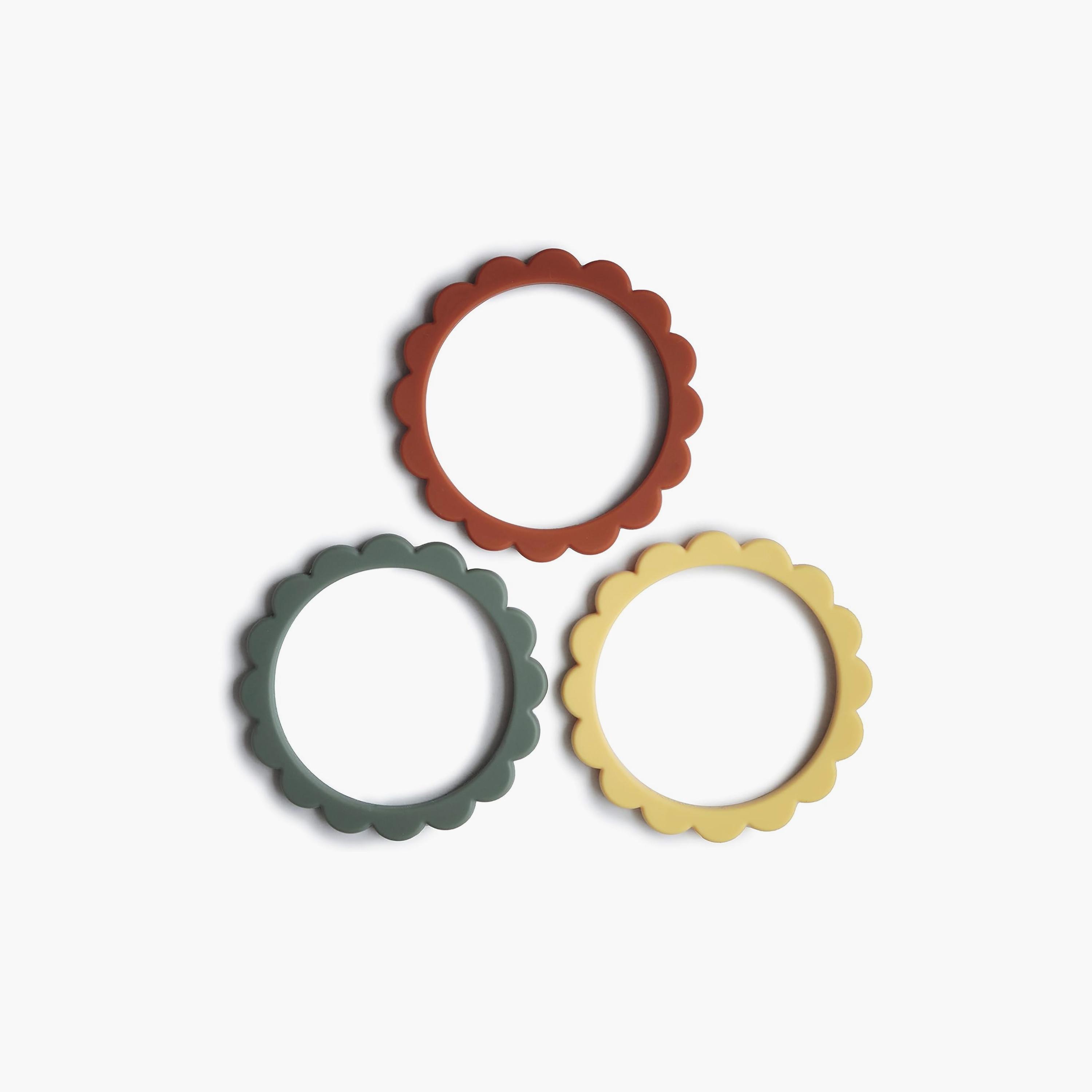 Mushie 3-Piece Silicone Flower Teether Bracelets-baby-feeding-teethers-image-1