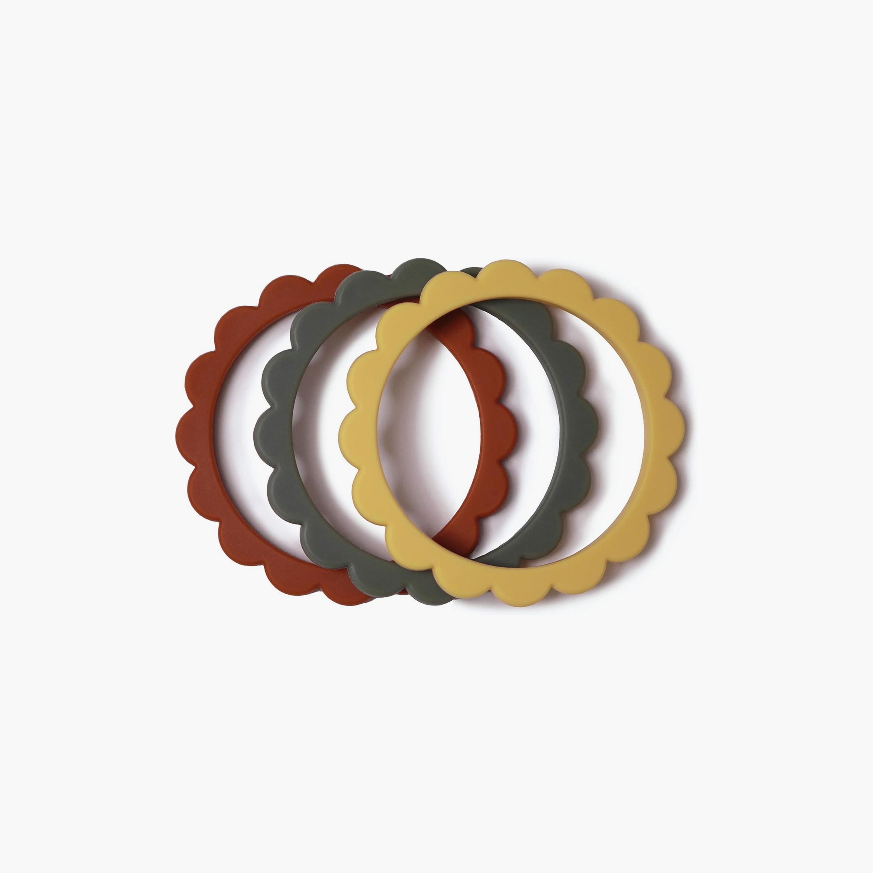 Mushie 3-Piece Silicone Flower Teether Bracelets-baby-feeding-teethers-image-2