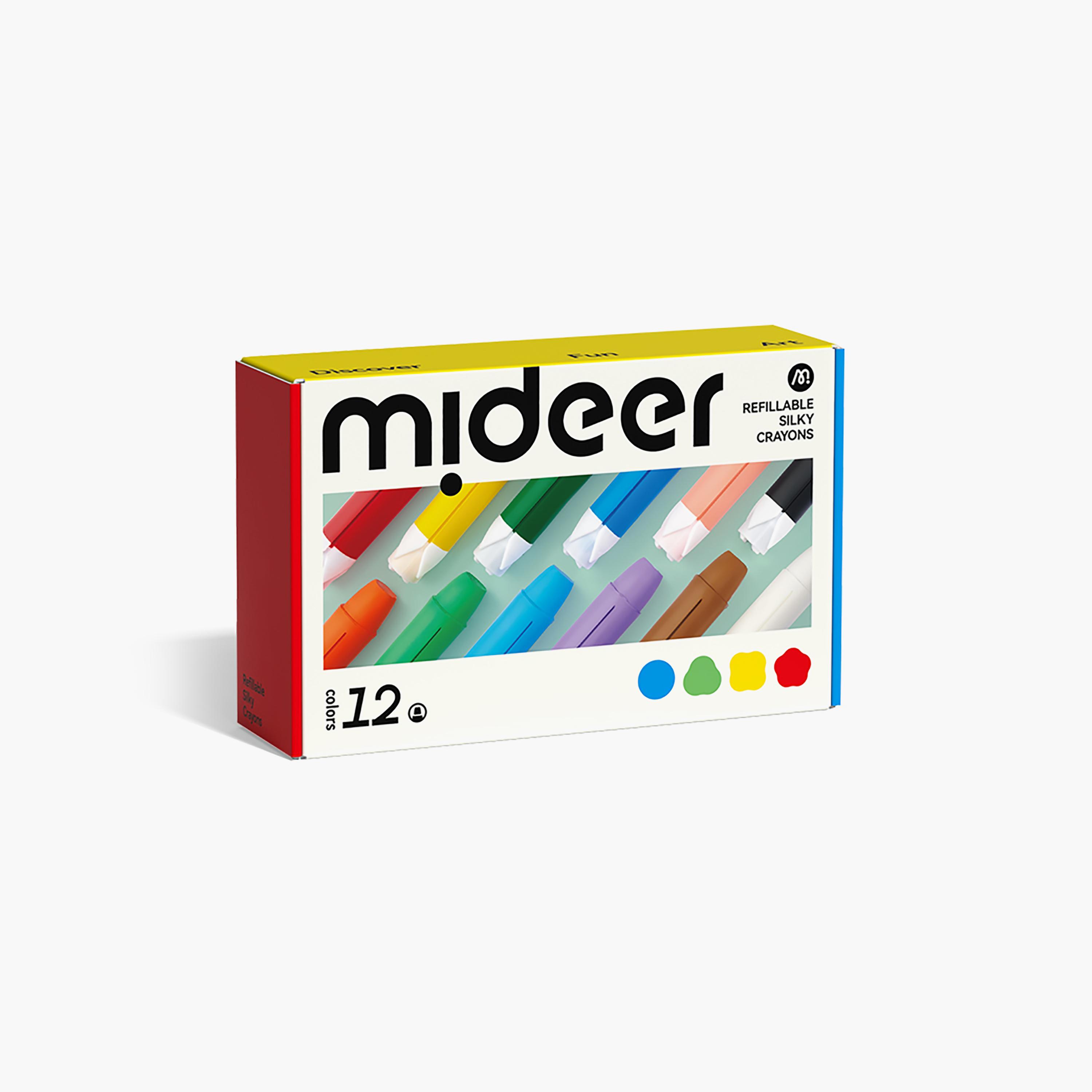 Mideer 12-Piece Refillable Silky Crayons-school-artsandcrafts-image-1