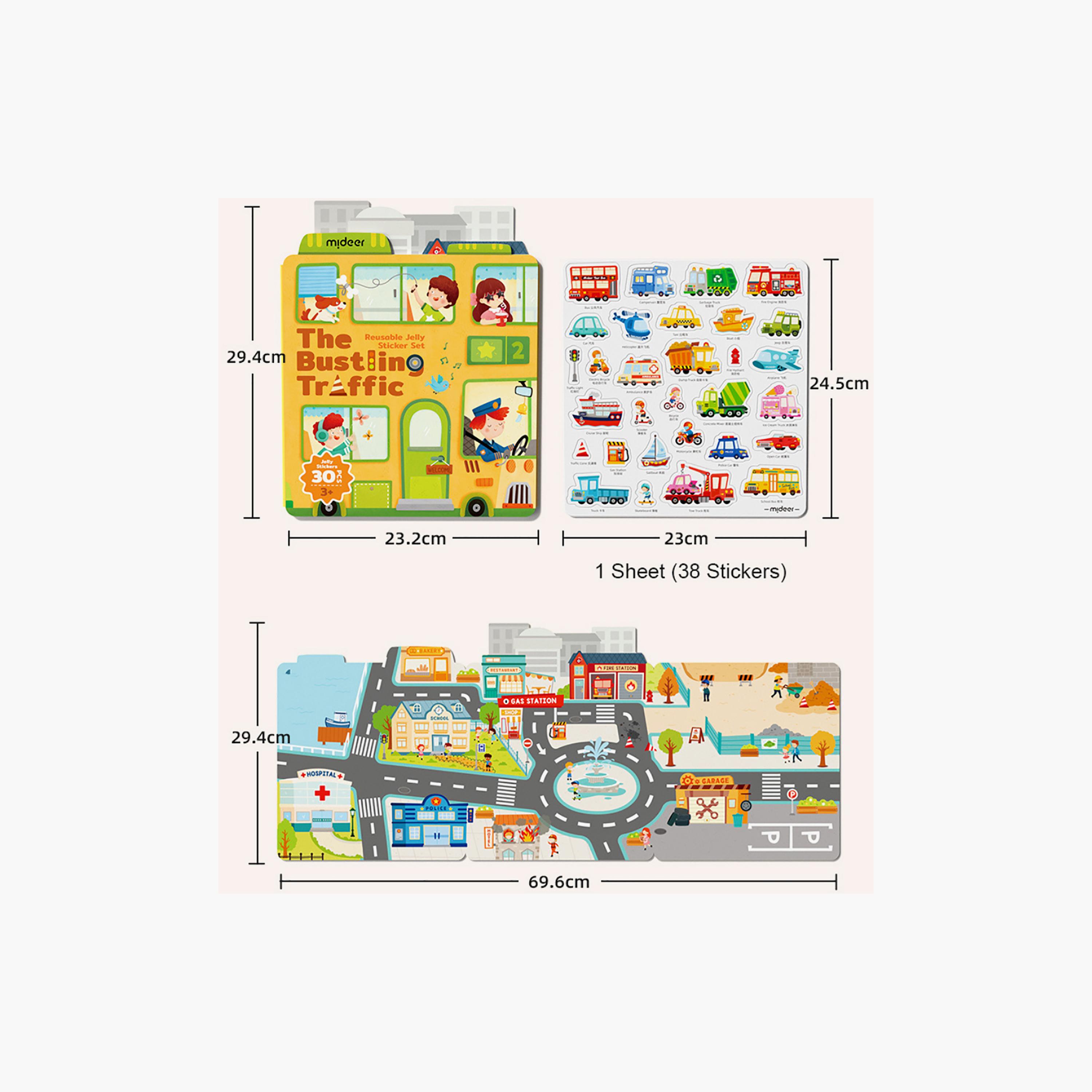 Mideer The Bustling Traffic Reusable Stickers-school-artsandcrafts-image-2