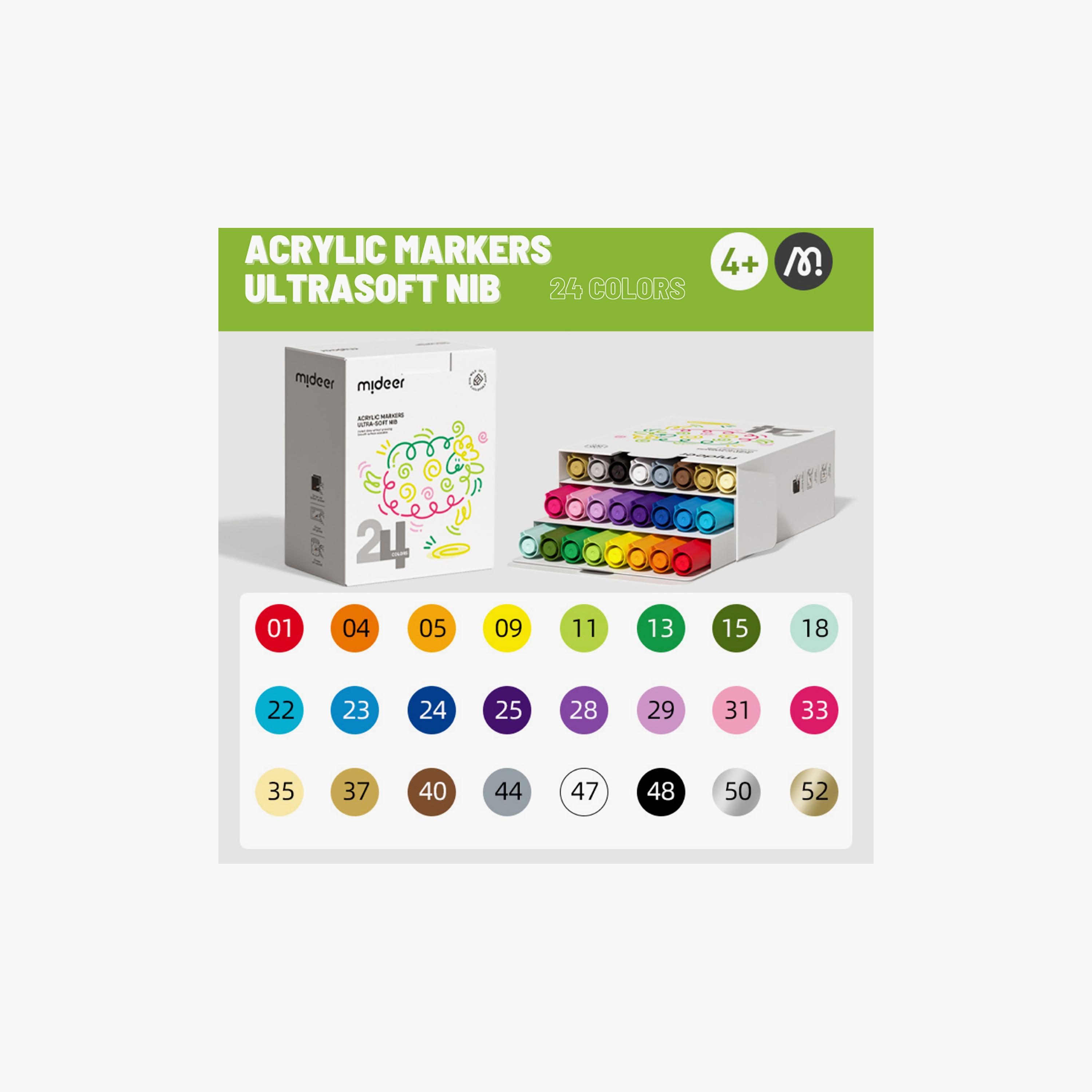 Mideer 24-Piece Ultra-Soft Acrylic Markers-school-artsandcrafts-image-5