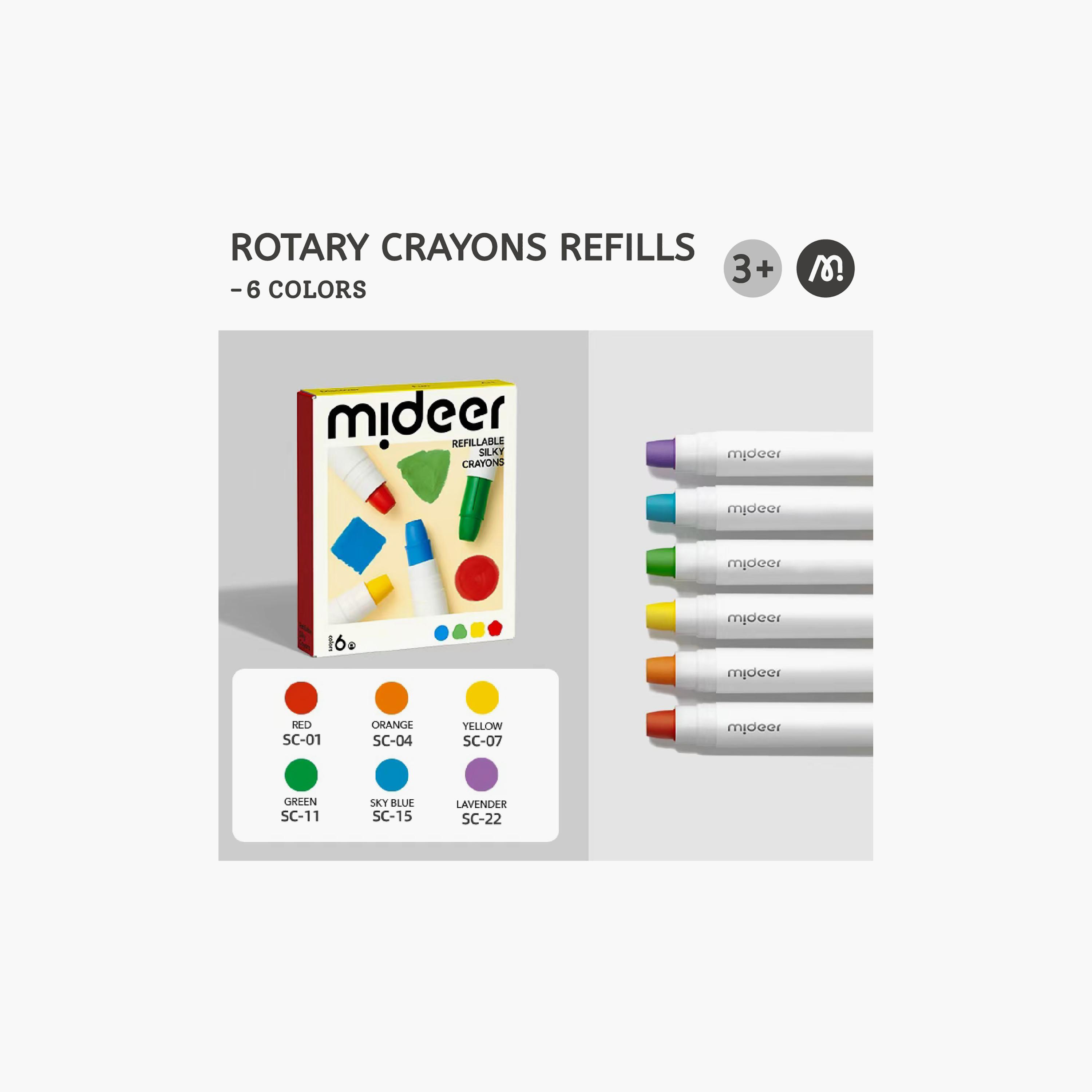 Mideer 6-Piece Refillable Silky Crayons-school-artsandcrafts-image-2