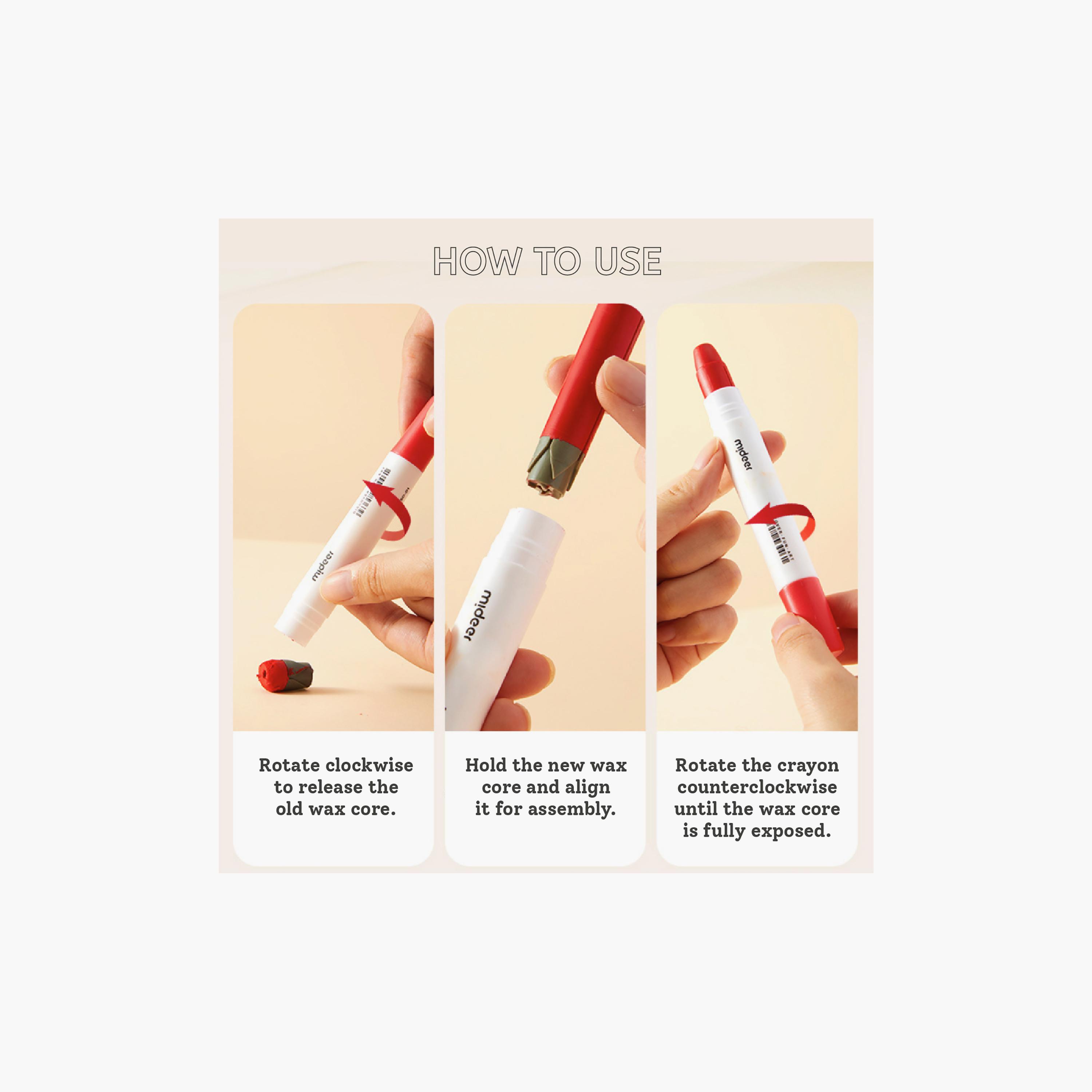 Mideer 6-Piece Refillable Silky Crayons-school-artsandcrafts-image-5