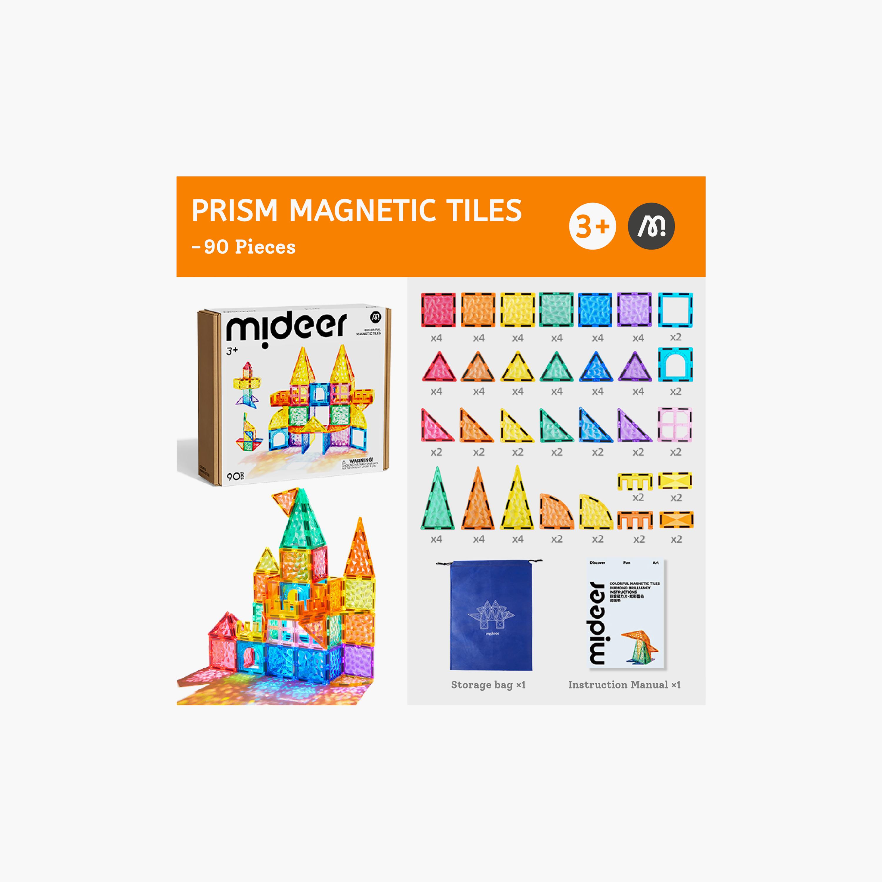 Mideer 90-Piece Colourful Magnetic Tiles-toys-buildingblocks-magnetictoys-image-2