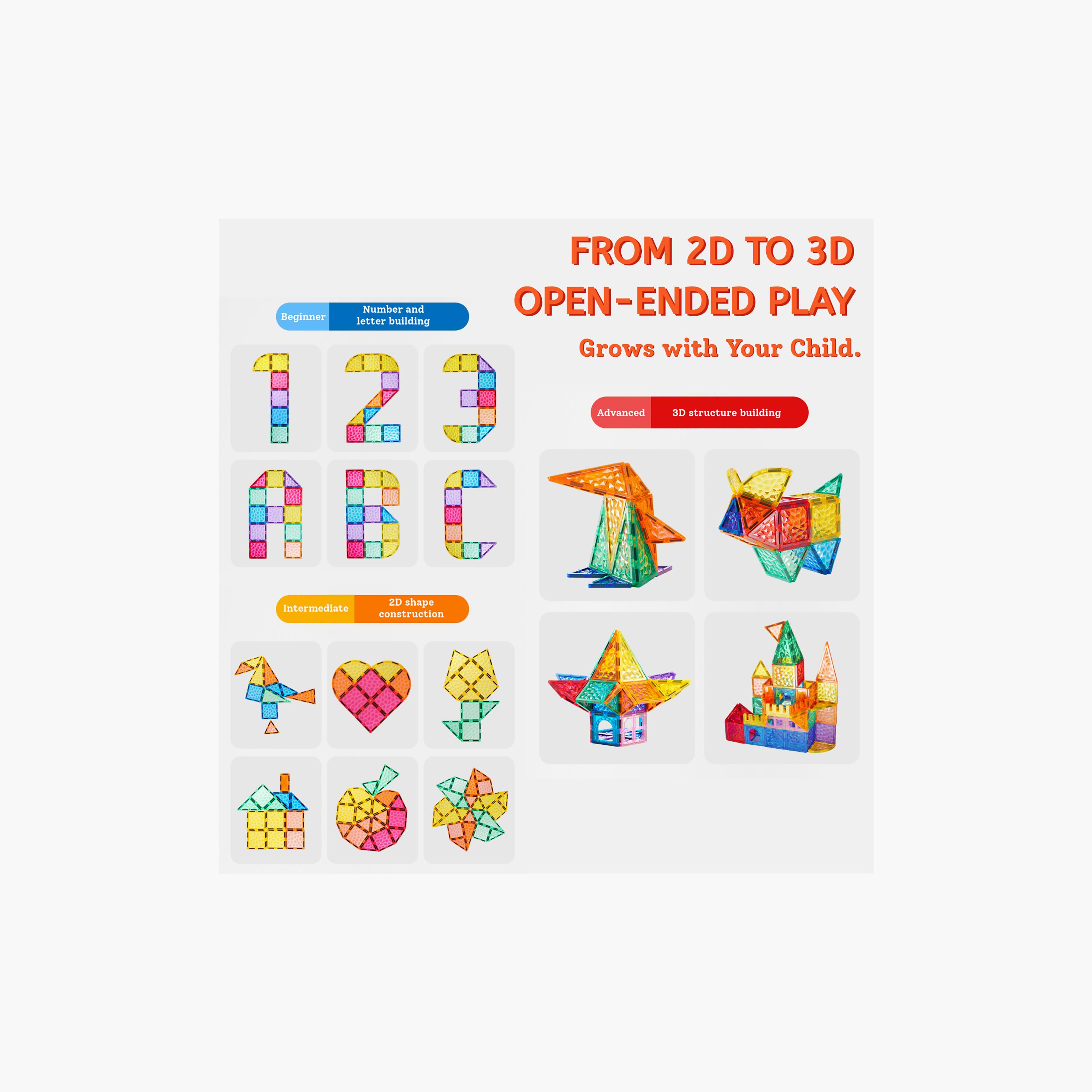 Mideer 90-Piece Colourful Magnetic Tiles-toys-buildingblocks-magnetictoys-image-7