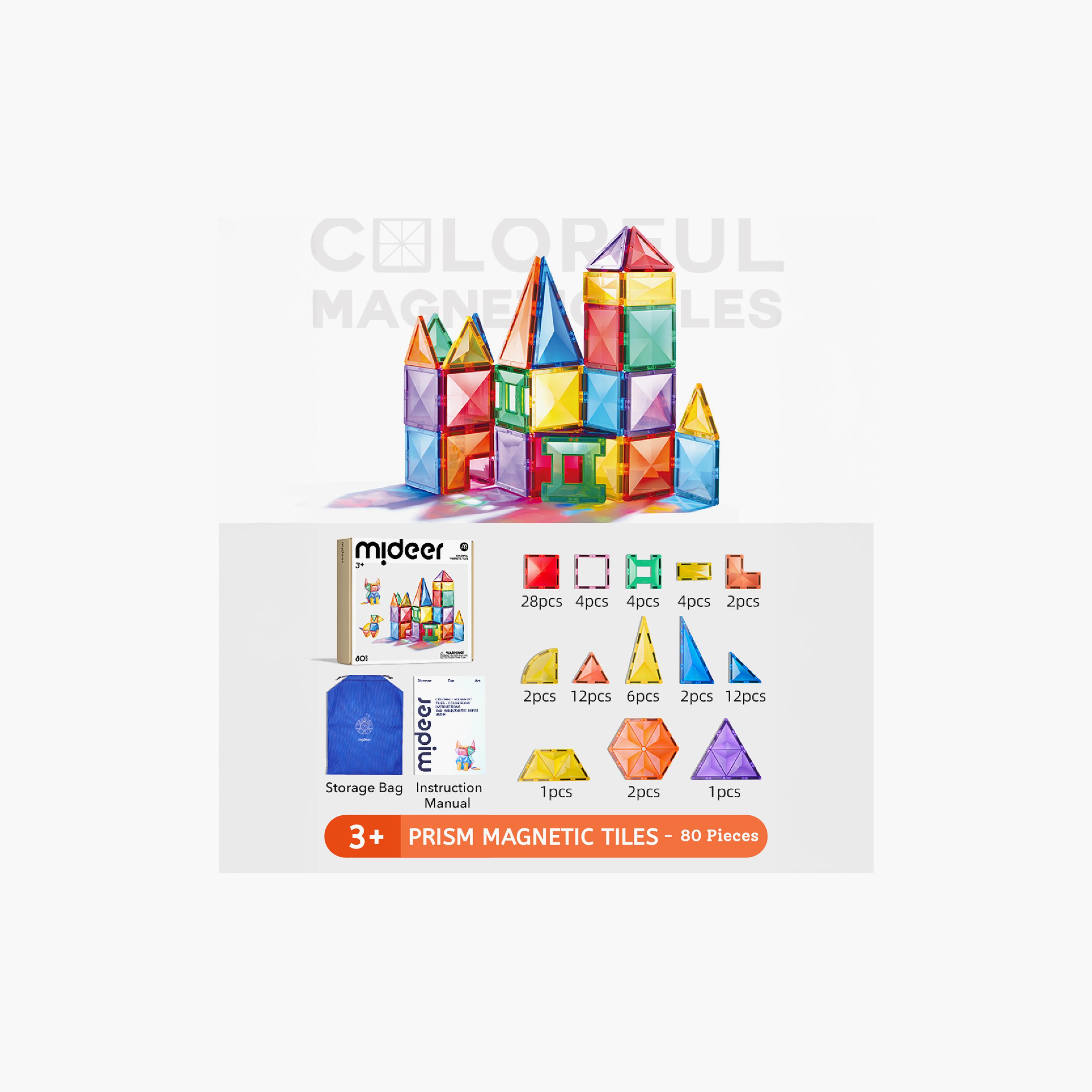 مكعبات مغناطيسية ملونة، 80 قطعة من ميدير-toys-buildingblocks-magnetictoys-image-2