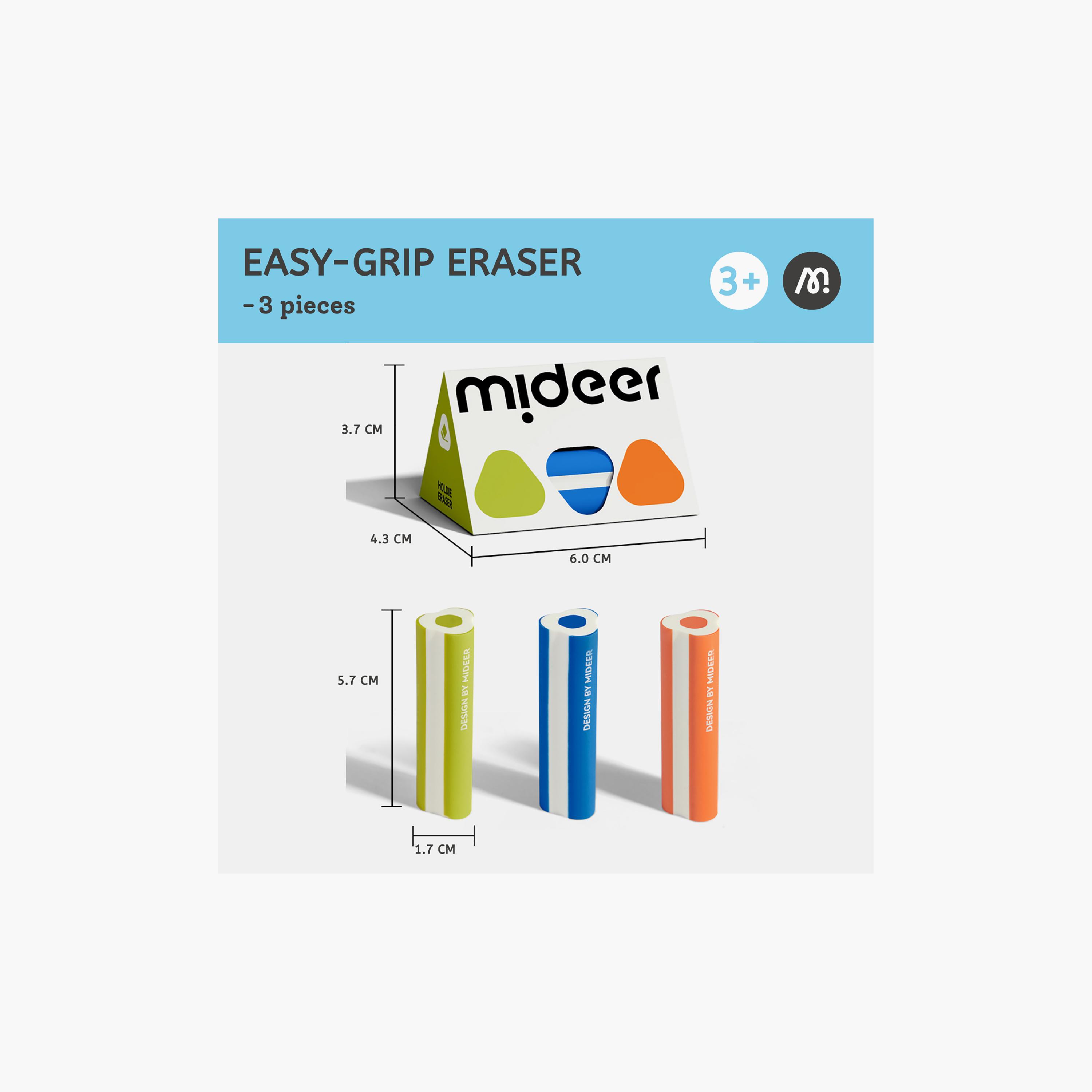 ممحاة سهلة الإمساك، 3 قطع من ميدير-school-stationery-accessories-image-2