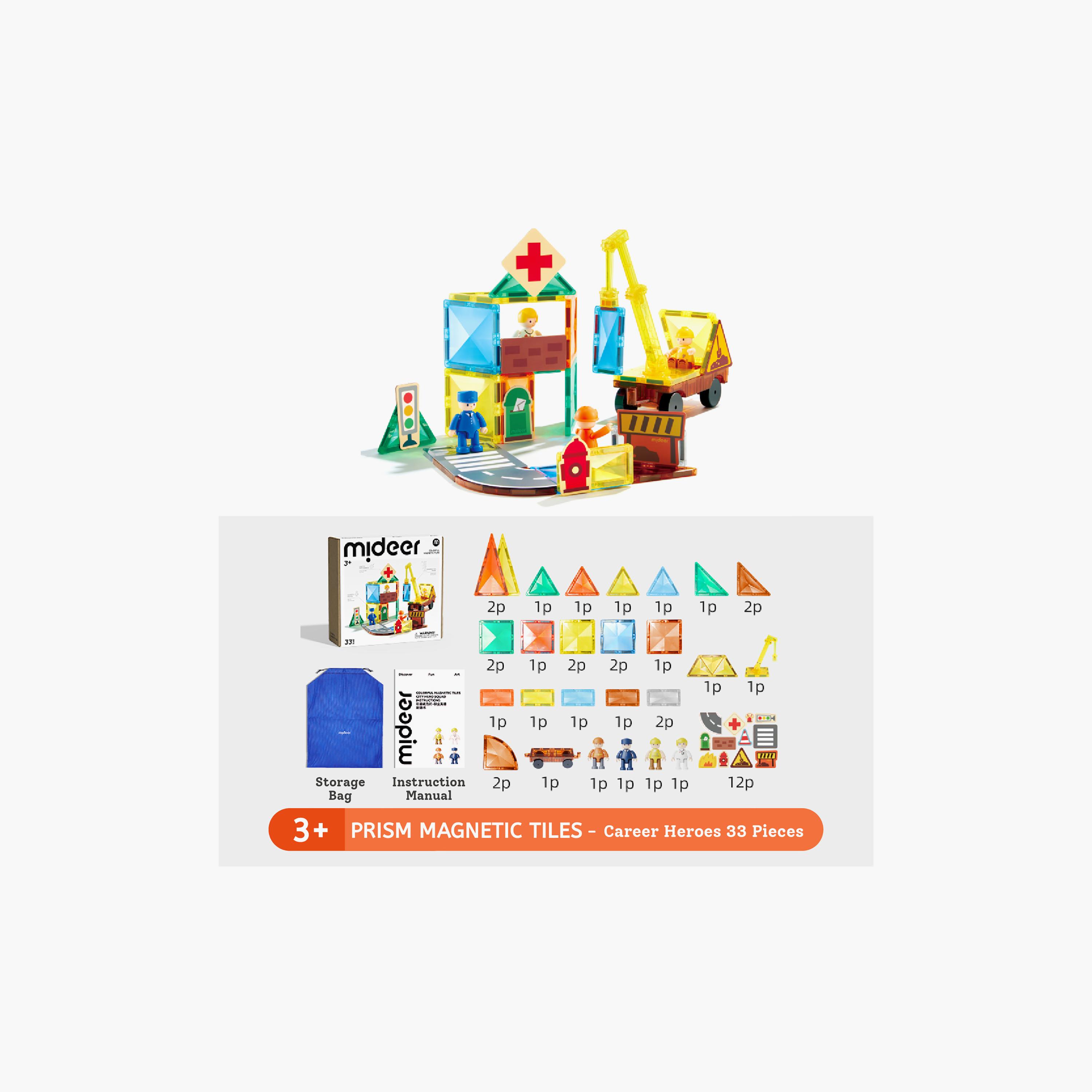 Mideer 33-Piece Colourful Magnetic Tiles-toys-buildingblocks-magnetictoys-image-2