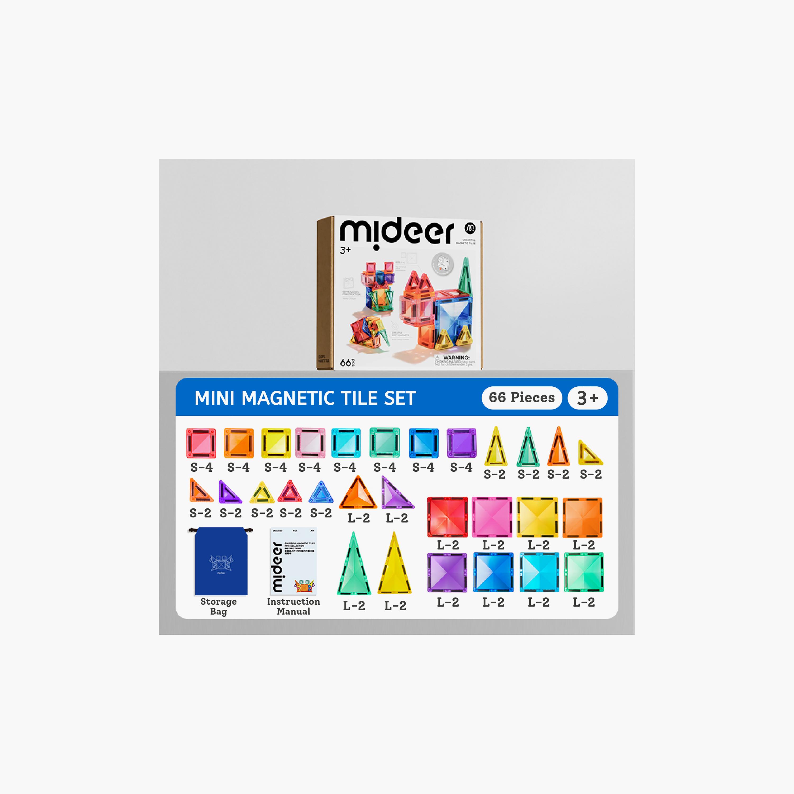 مكعبات مغناطيسية ملونة صغيرة، 66 قطعة من ميدير-toys-buildingblocks-magnetictoys-image-2